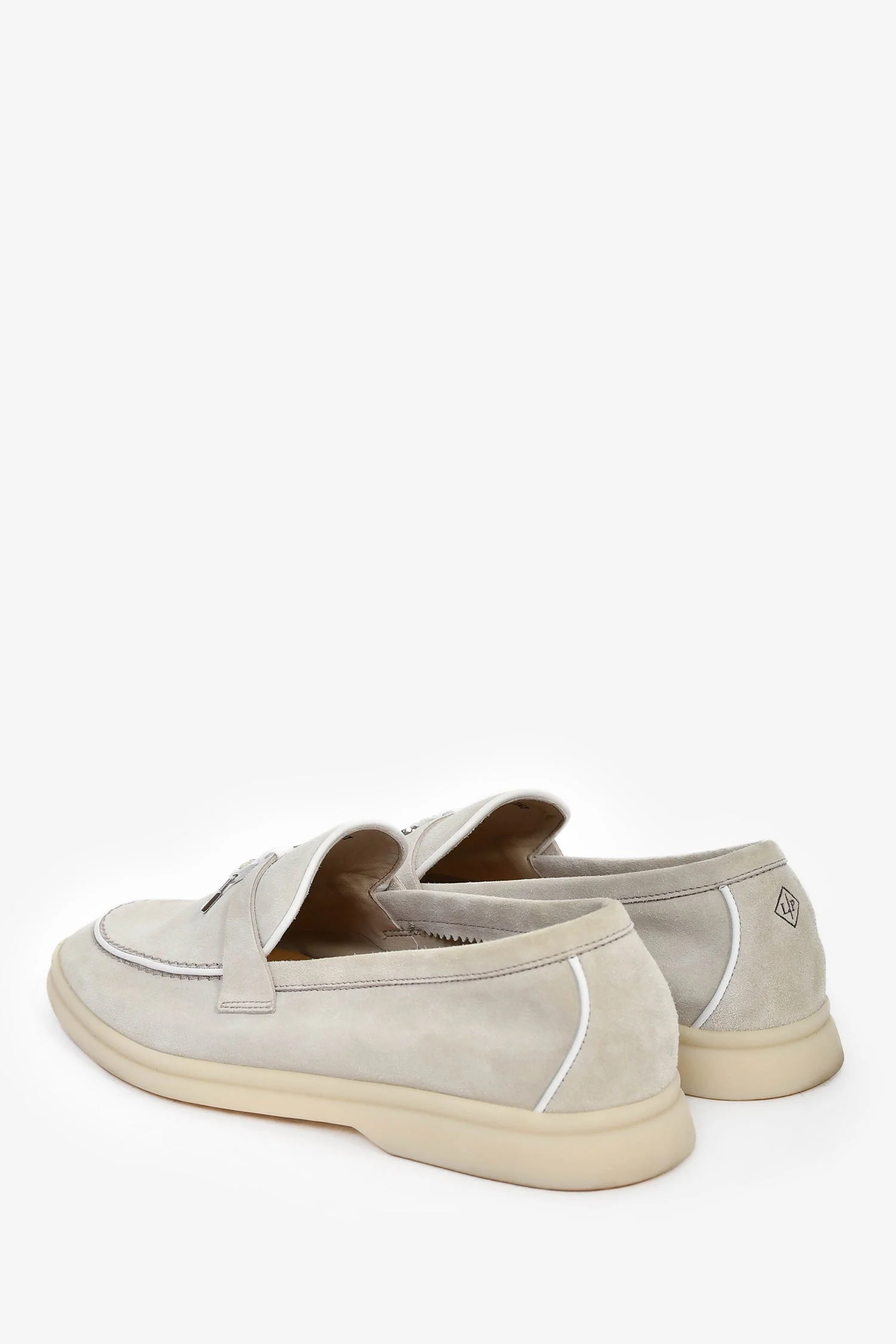 Loro Piana Pearl Powder Grey Suede 'Summer Charms Walk' Loafers Size 40.5 - Image 5