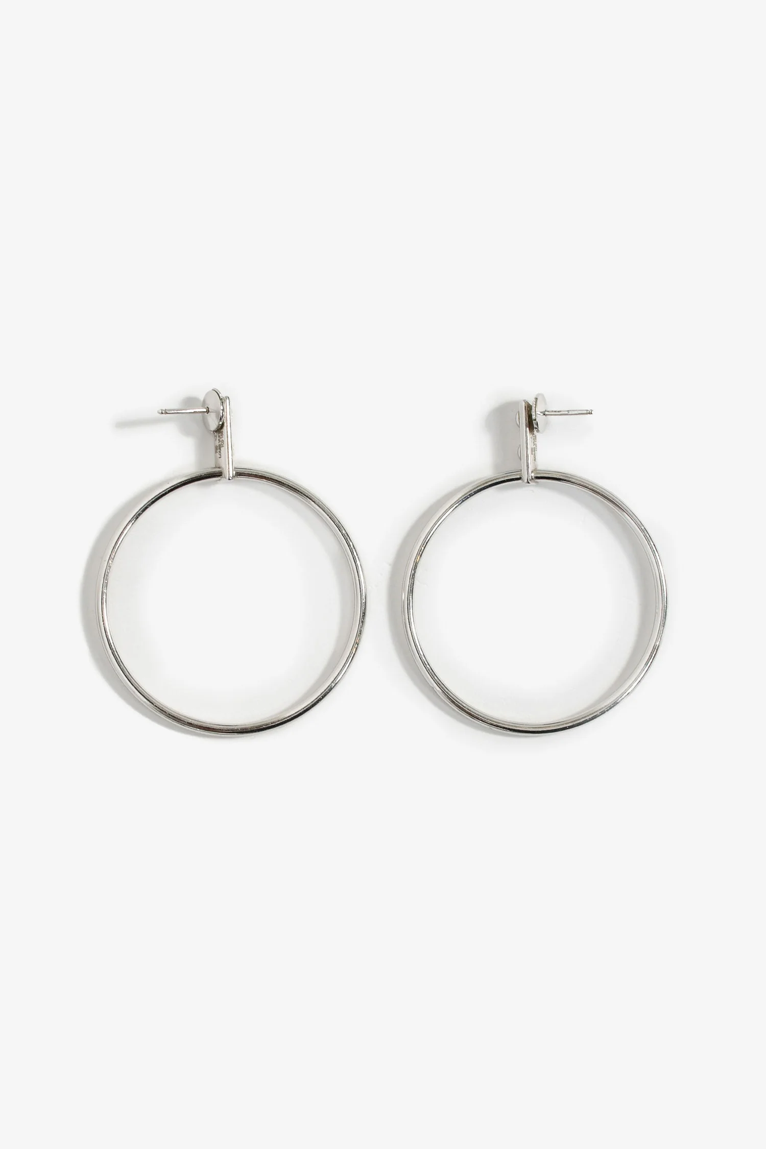 Louis Vuitton 18K White Gold Diamond Hoop Earrings - Image 2