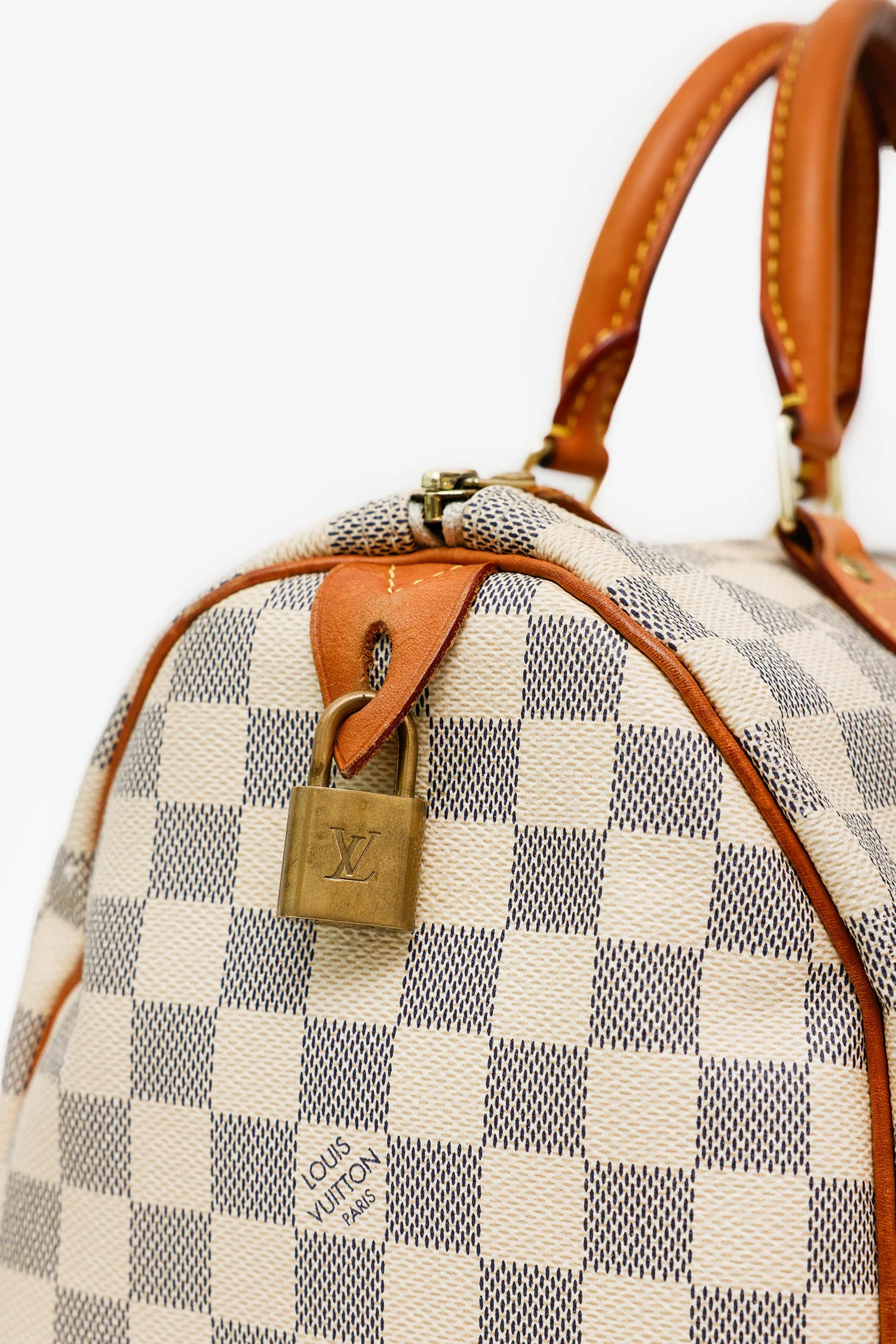 Louis Vuitton 2014 Damier Azur Speedy 30 Top Handle (As Is) - Image 5