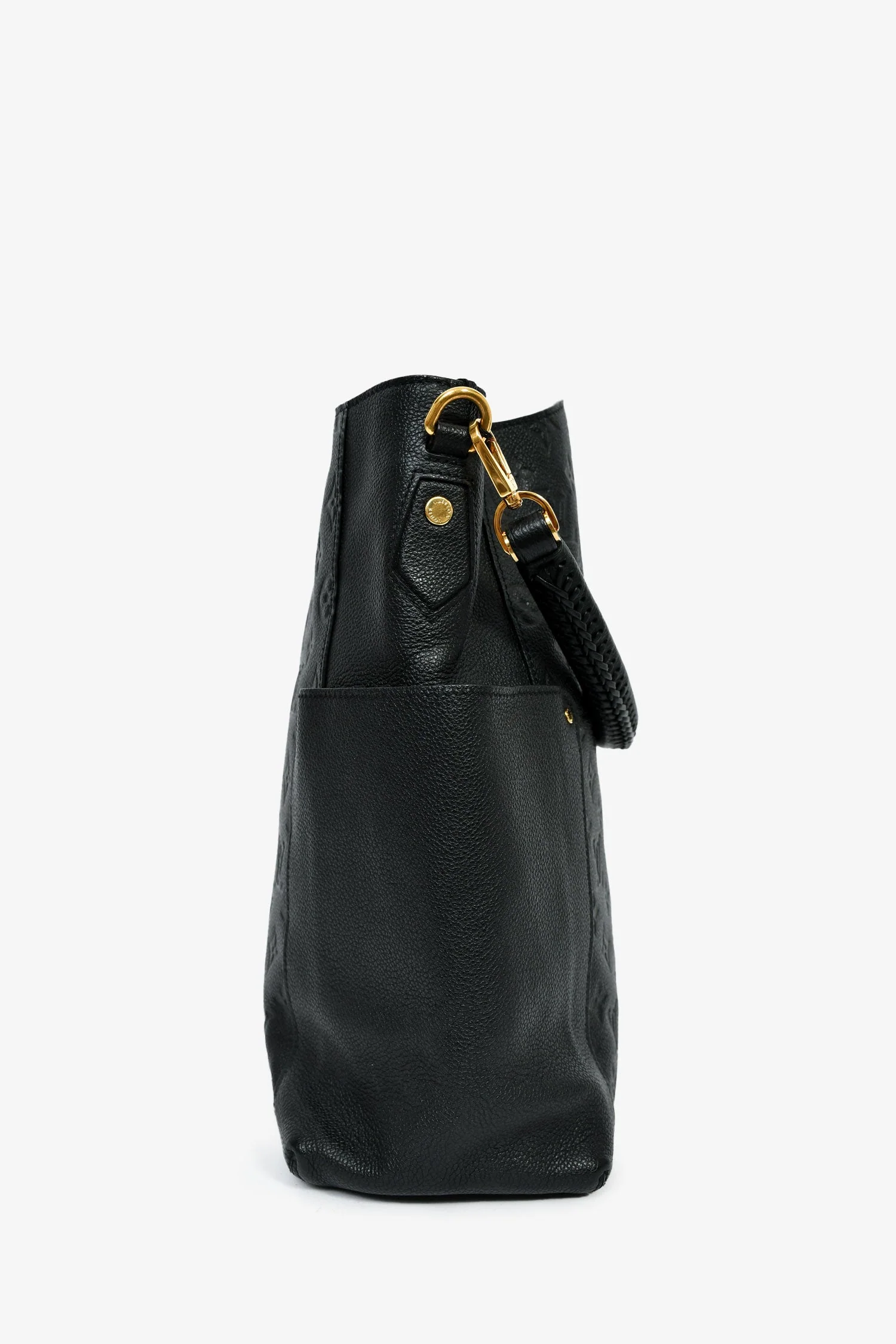 Louis Vuitton 2015 Black Monogram Empreinte Leather Bagatelle Shoulder Bag With Strap - Image 3