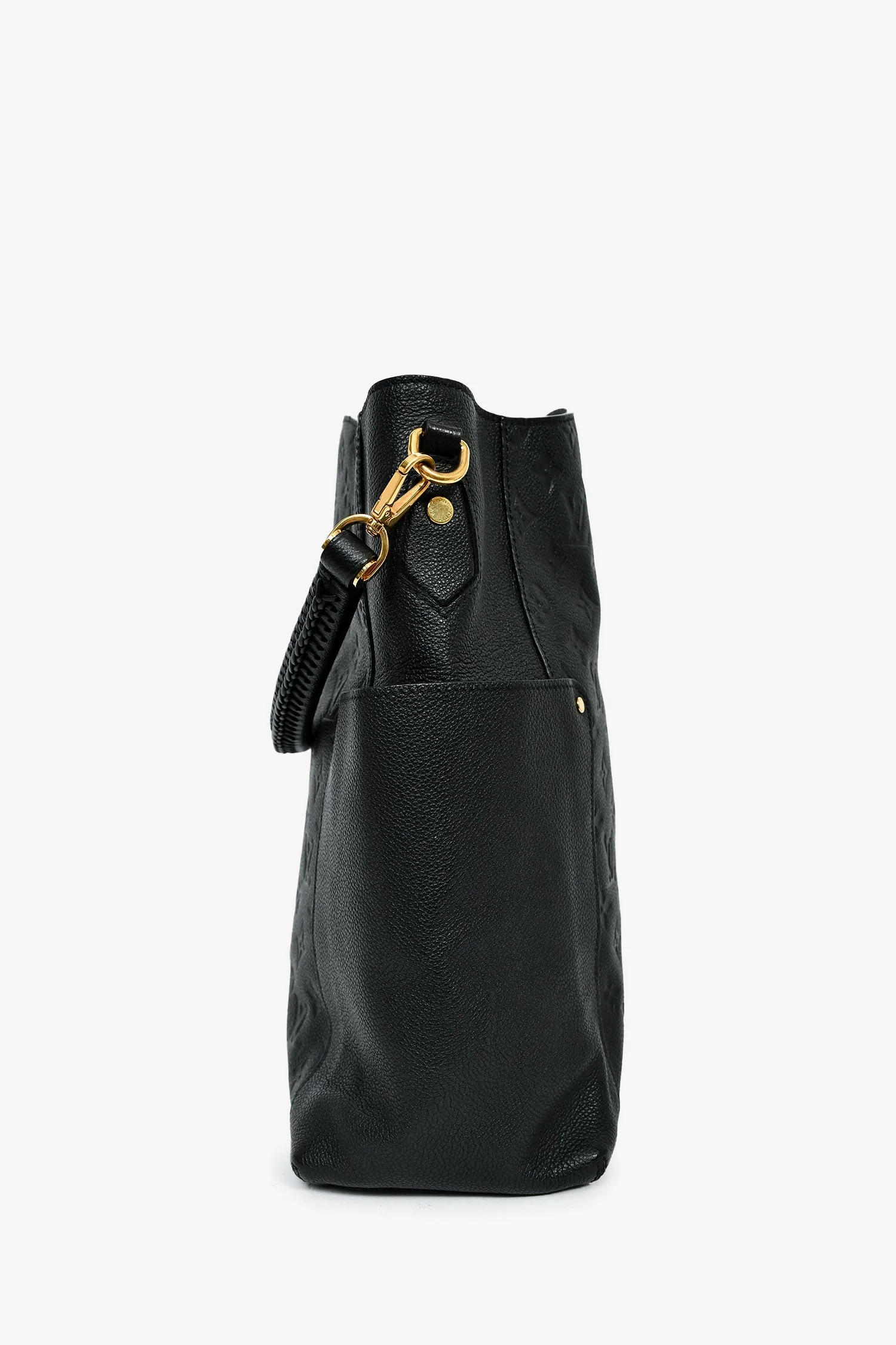 Louis Vuitton 2015 Black Monogram Empreinte Leather Bagatelle Shoulder Bag With Strap - Image 4