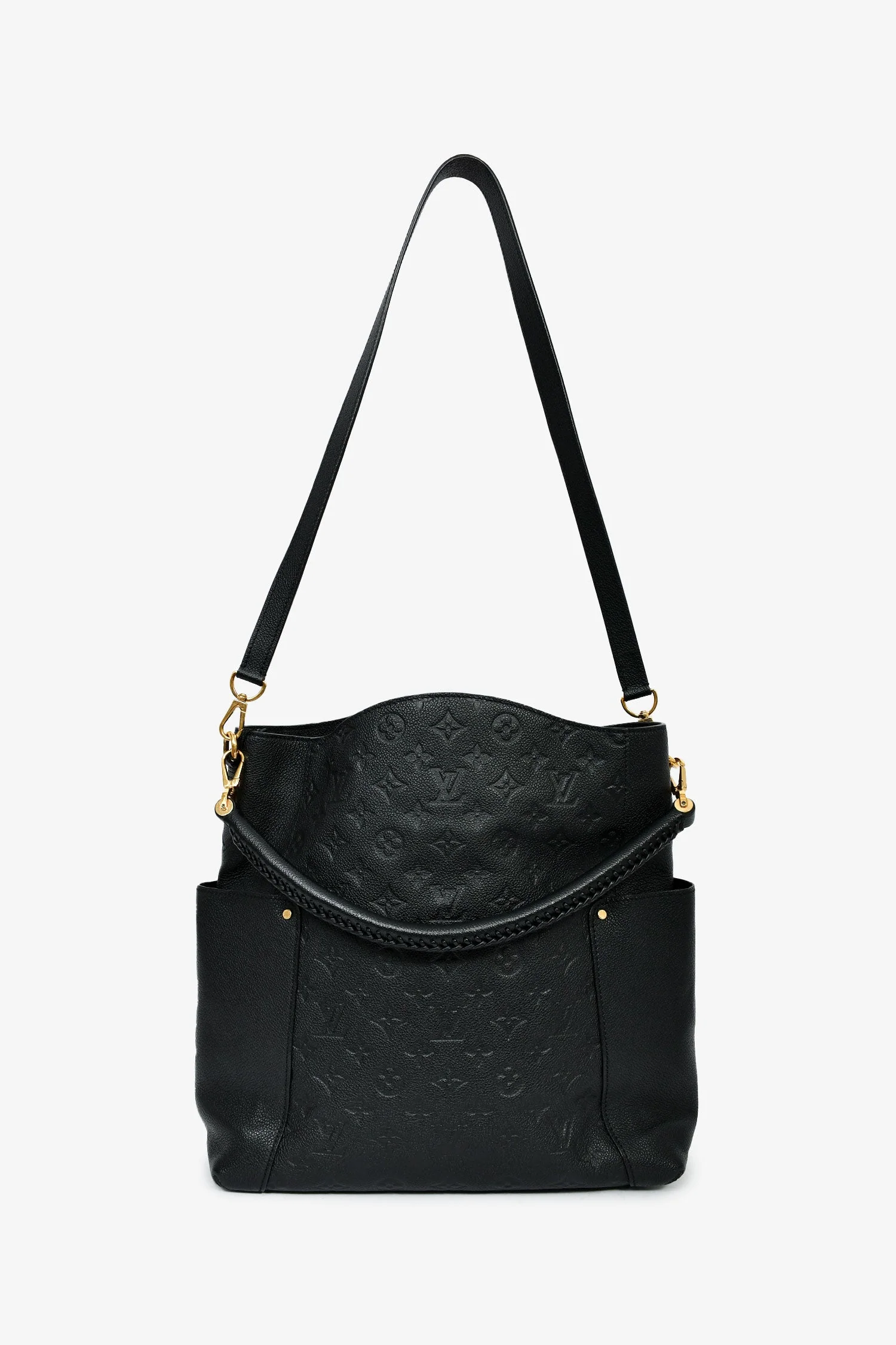 Louis Vuitton 2015 Black Monogram Empreinte Leather Bagatelle Shoulder Bag With Strap - Image 7
