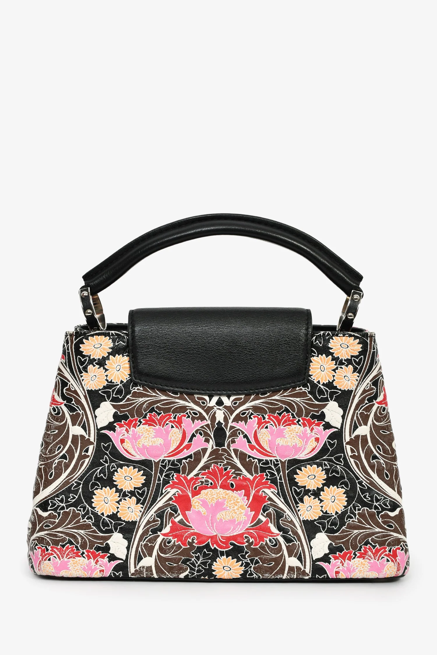 Louis Vuitton 2015 Black/Multicolour Leather Wild Flowers Capucines BB Top Handle Bag with Strap - Image 2