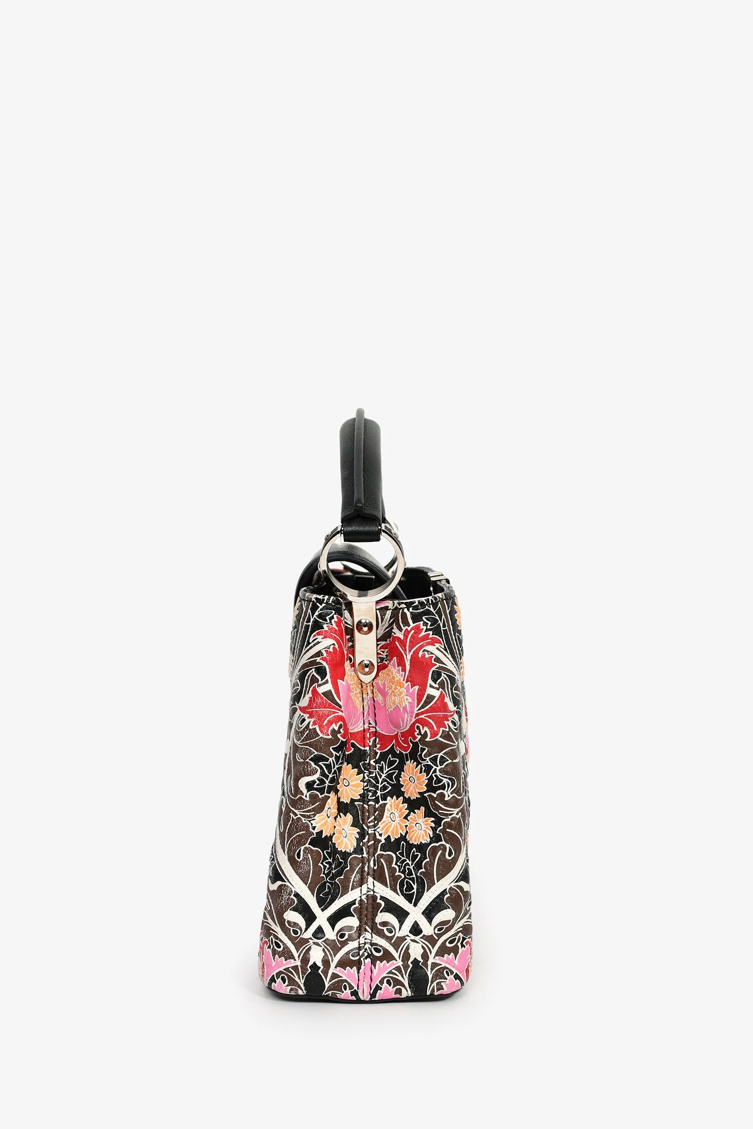 Louis Vuitton 2015 Black/Multicolour Leather Wild Flowers Capucines BB Top Handle Bag with Strap - Image 3