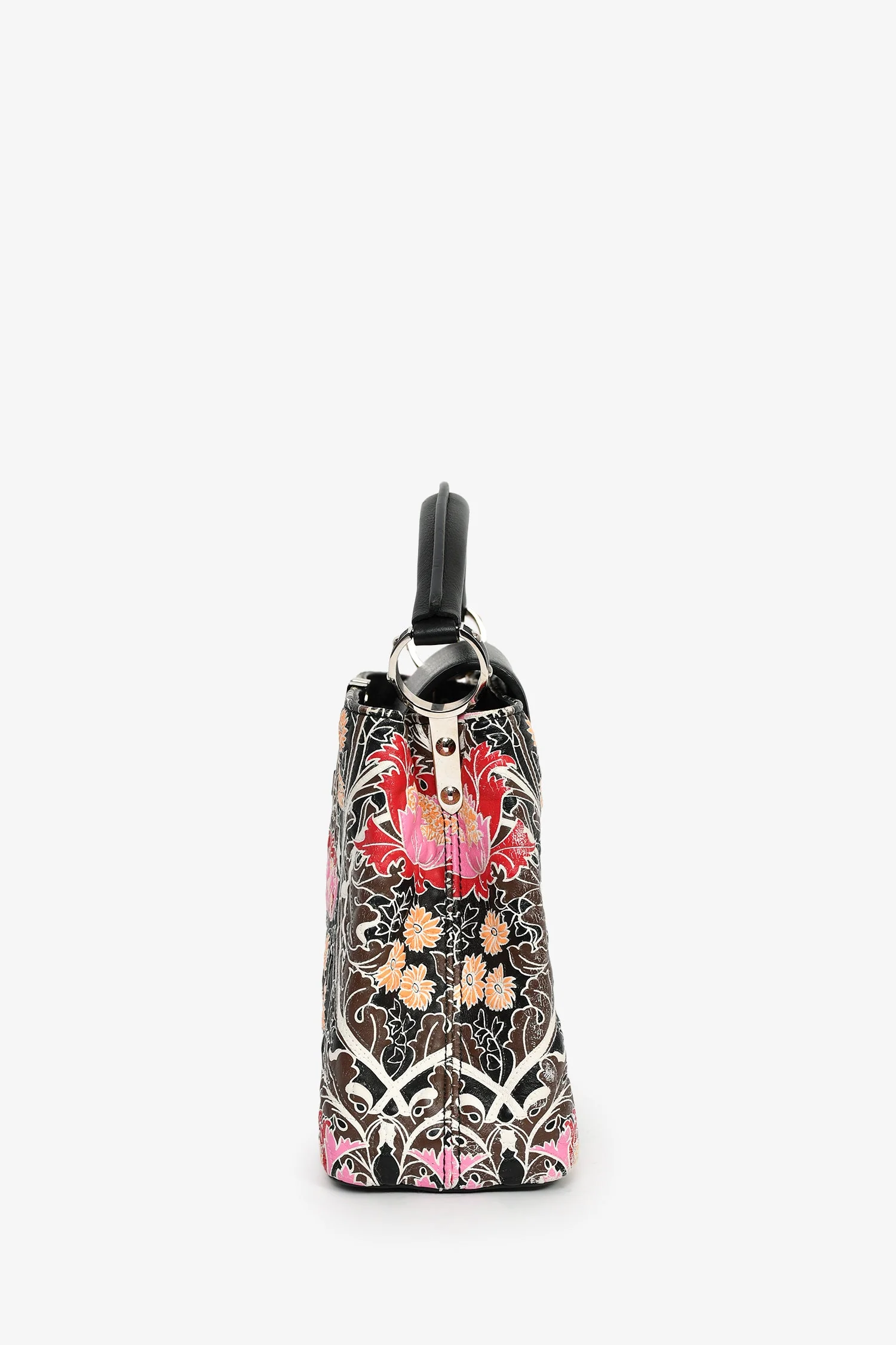 Louis Vuitton 2015 Black/Multicolour Leather Wild Flowers Capucines BB Top Handle Bag with Strap - Image 4