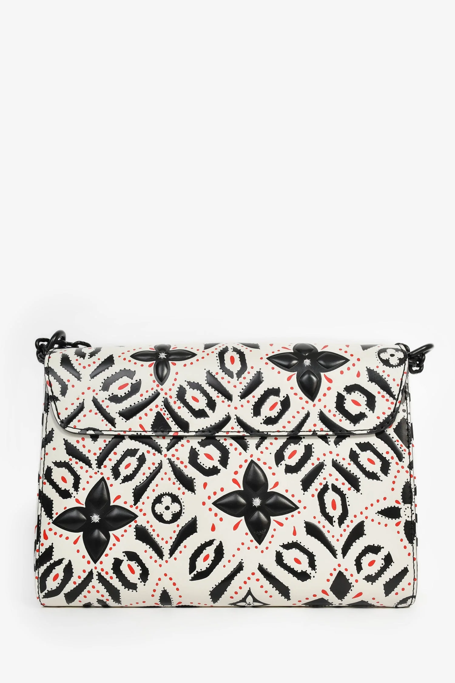 Louis Vuitton 2015 White/Black Graphic Printed Leather Twist MM Chain Bag - Image 2