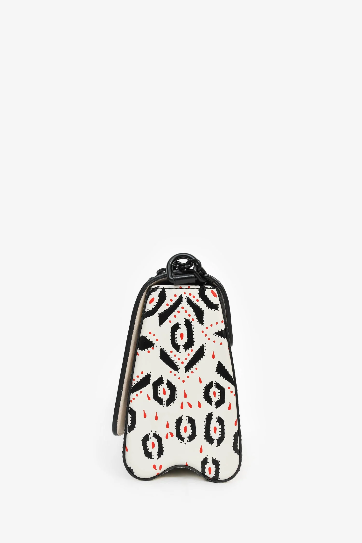 Louis Vuitton 2015 White/Black Graphic Printed Leather Twist MM Chain Bag - Image 4