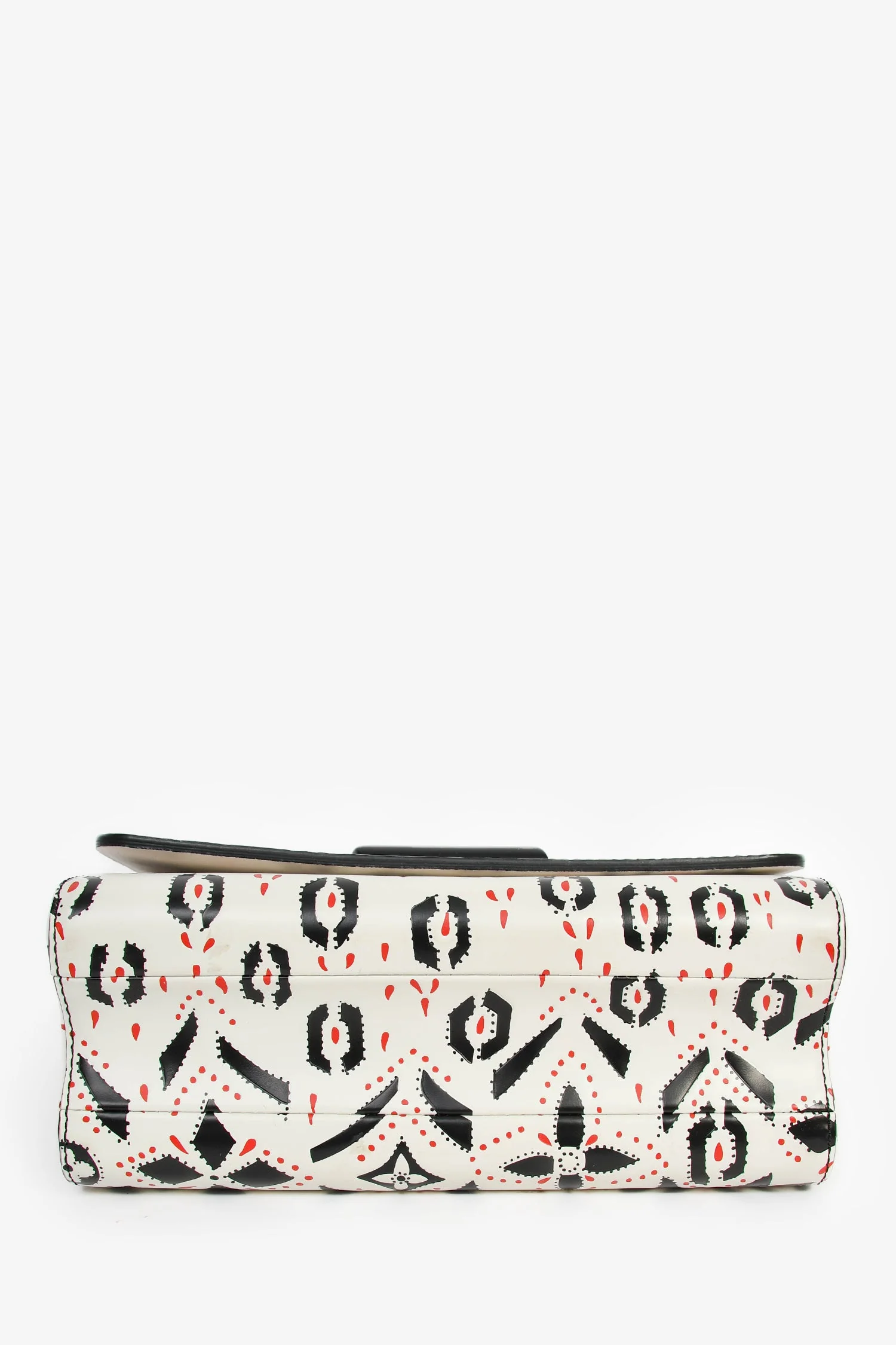 Louis Vuitton 2015 White/Black Graphic Printed Leather Twist MM Chain Bag - Image 5