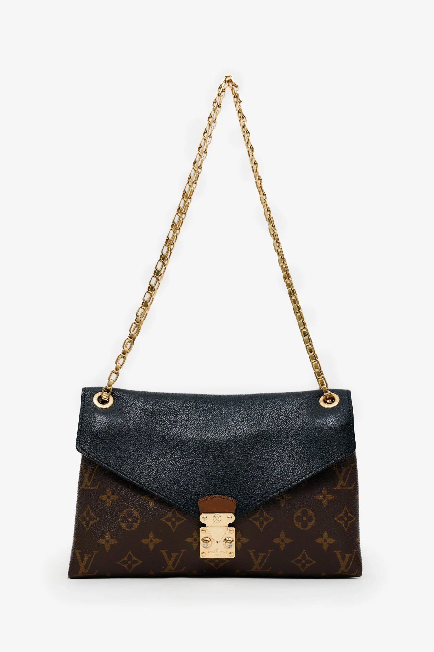 Louis Vuitton 2016 Black Monogram Pallas Chain Bag - Image 7