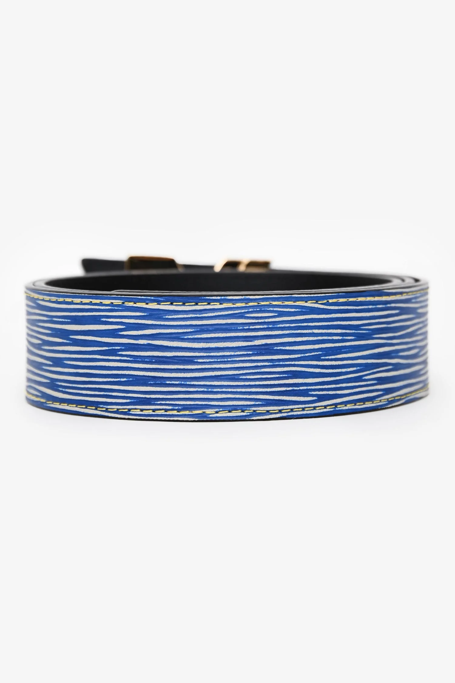 Louis Vuitton 2016 Blue Epi Leather V Belt Size 85/34 - Image 3