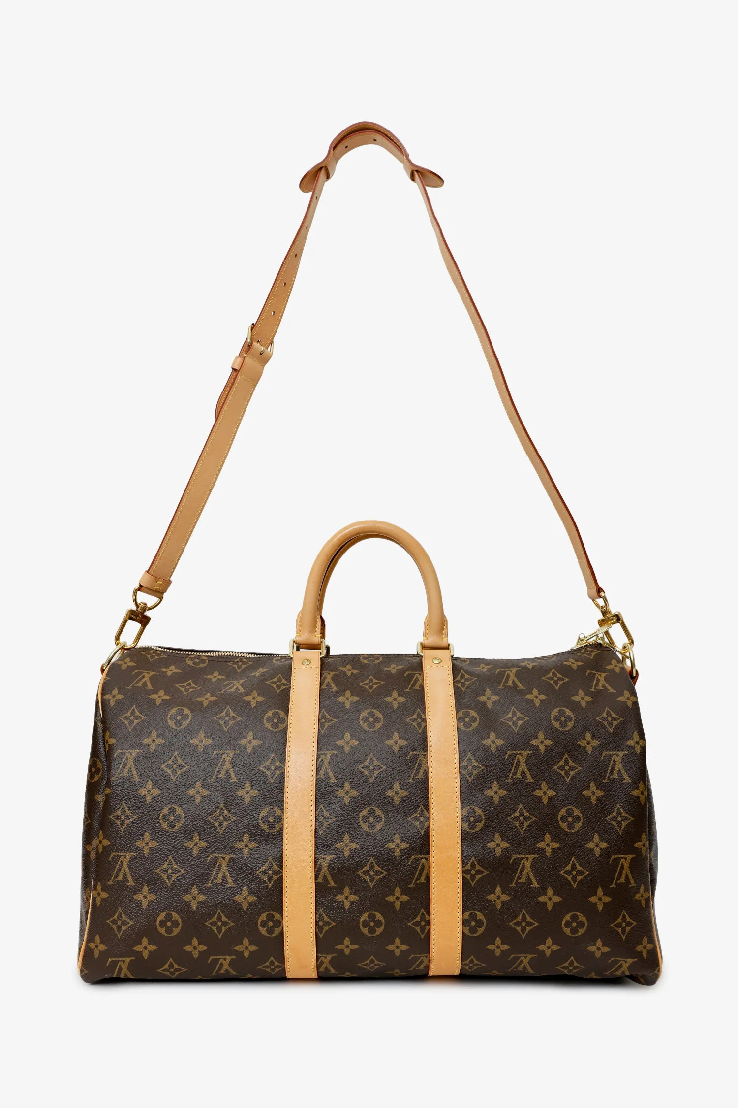 Louis Vuitton 2016 Brown Monogram Keepall Bandoulière 45 With Strap - Image 8