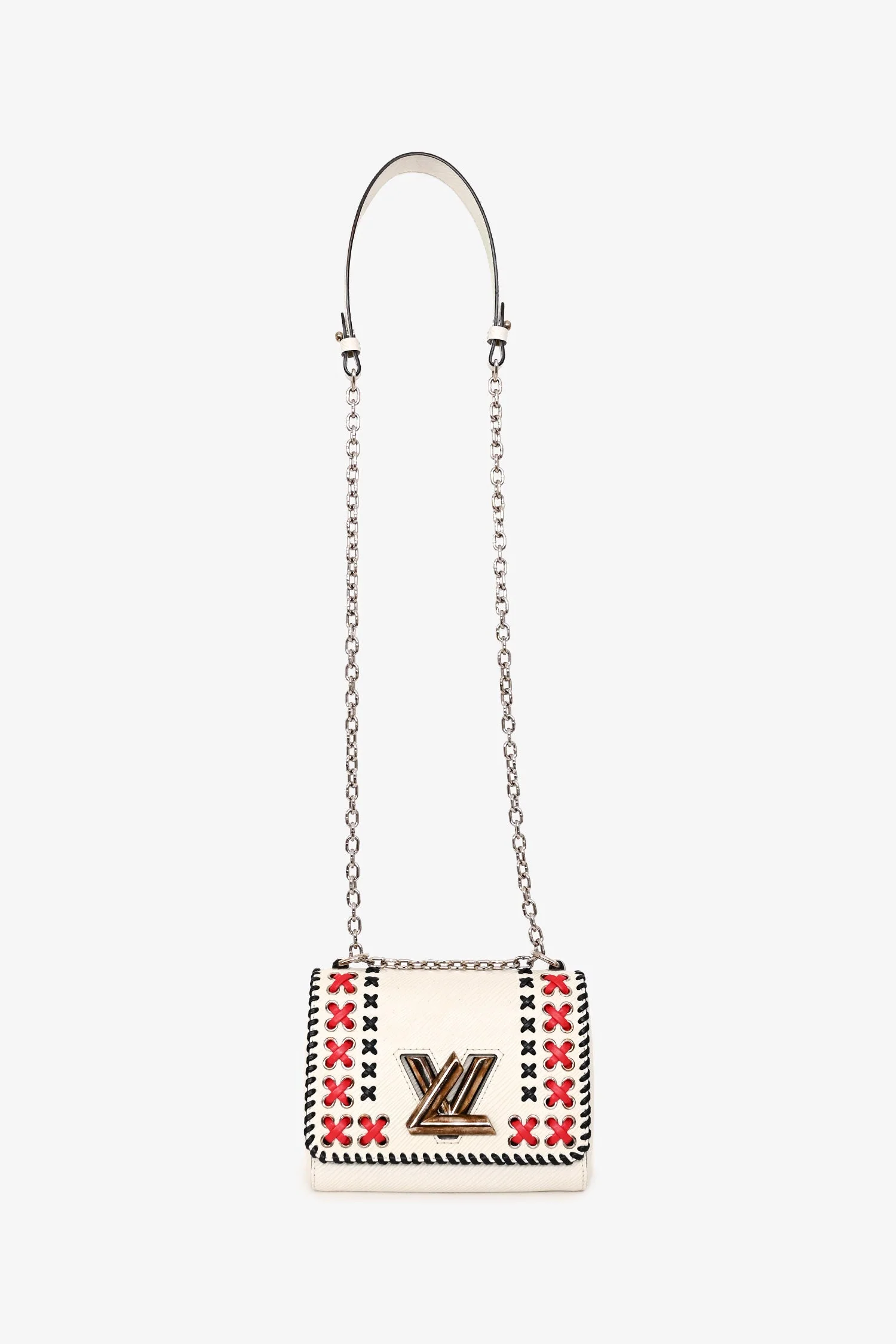 Louis Vuitton 2016 White Epi Leather Stitch Detail Twist Crossbody - Image 7
