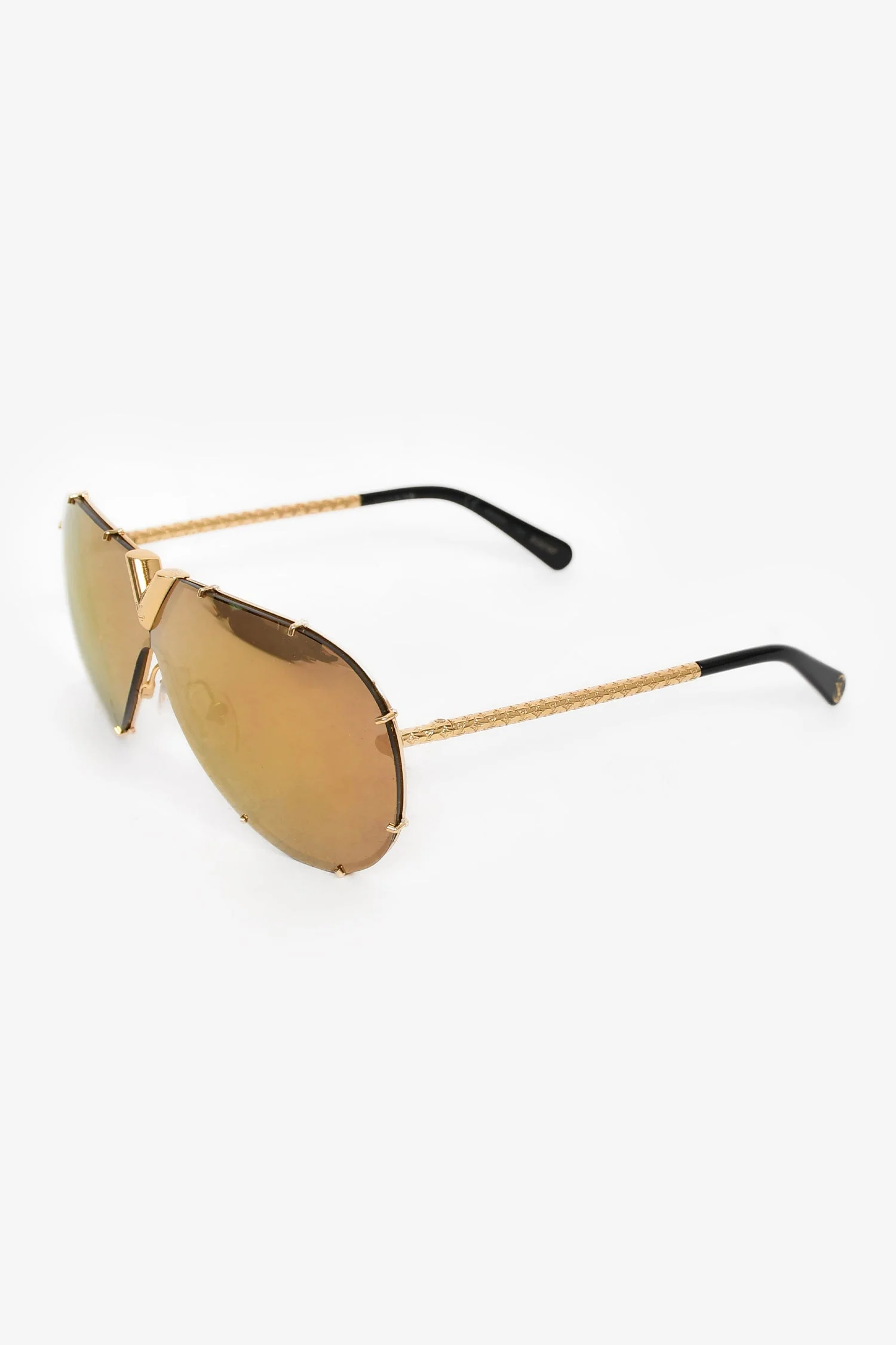 Louis Vuitton 2017 Black/Gold 'LV Drive' Aviator Sunglasses - Image 2