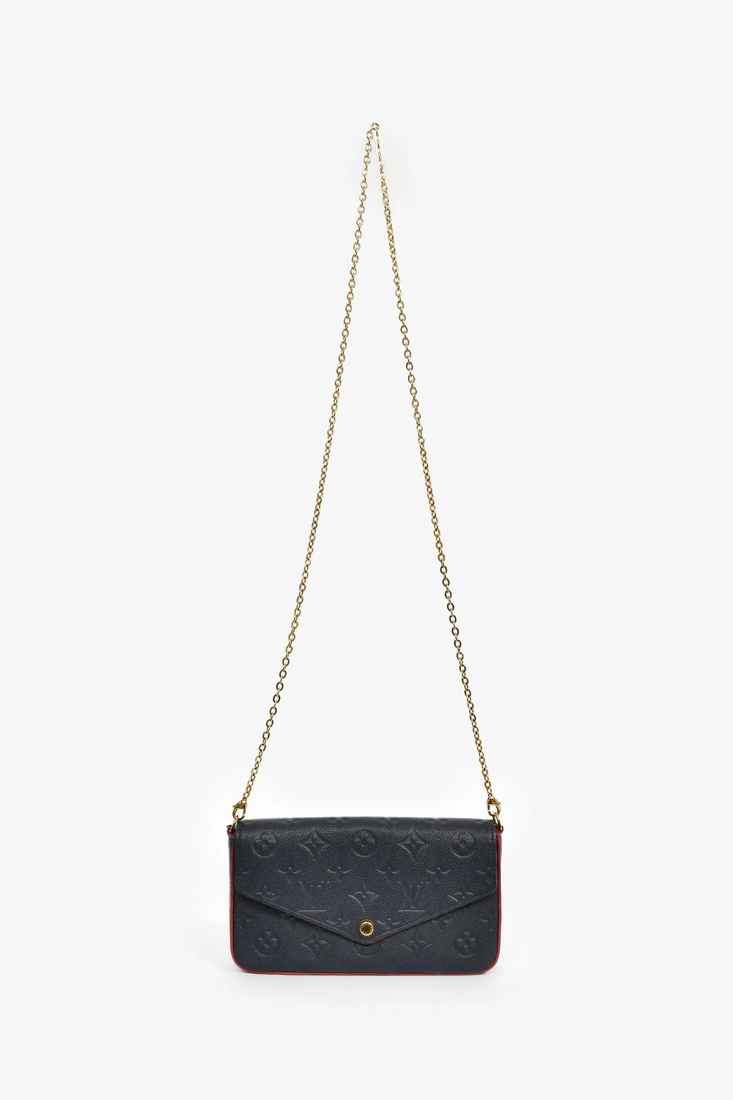 Louis Vuitton 2017 Navy/Red Leather Empriente Felicie Crossbody Bag - Image 7