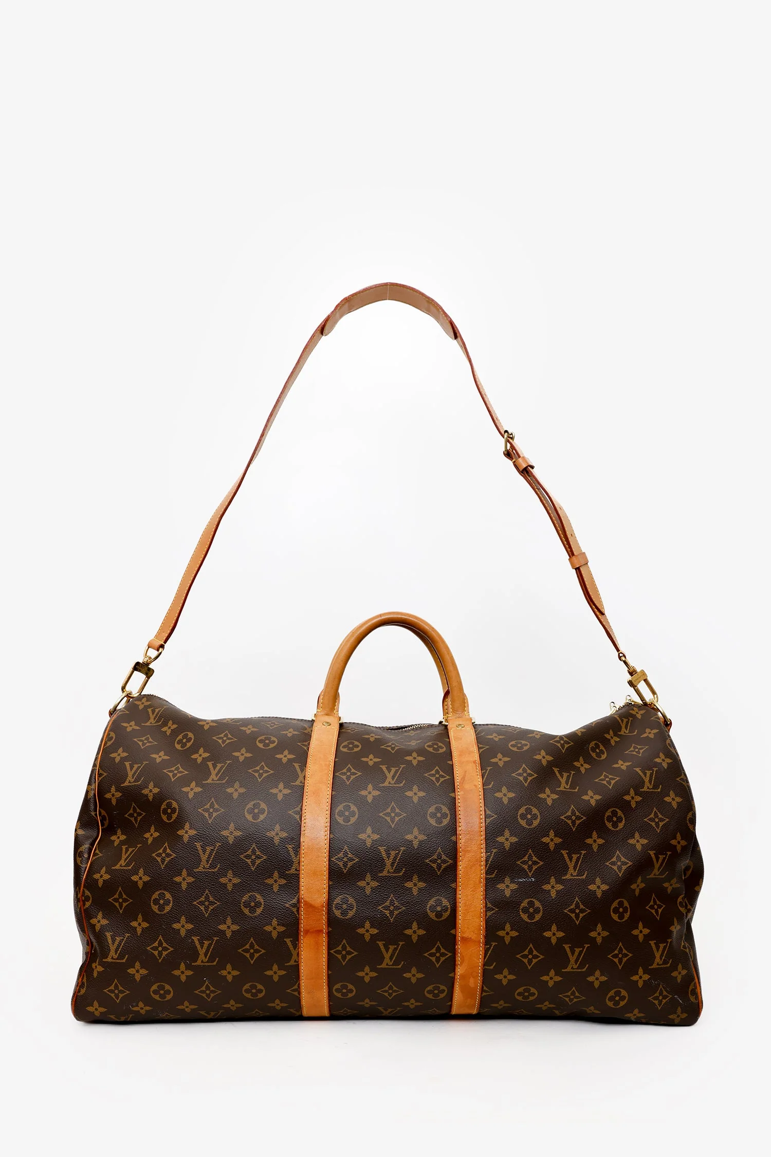 Louis Vuitton 2018 Monogram Canvas/Leather Keepall Bandoulière 55 With Strap - Image 6