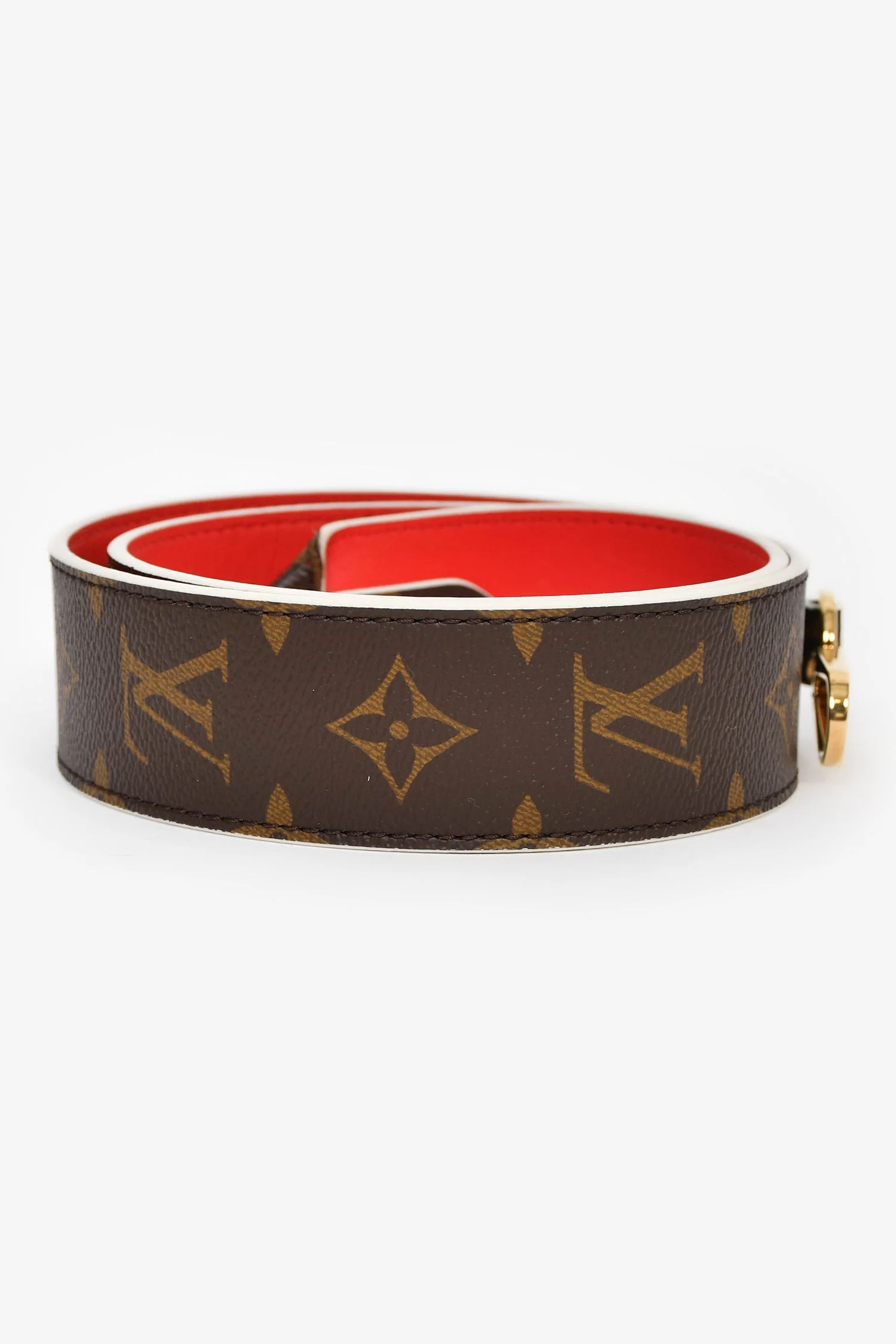 Louis Vuitton 2021 Monogram Canvas/Red Bandoulière Bag Strap - Image 2