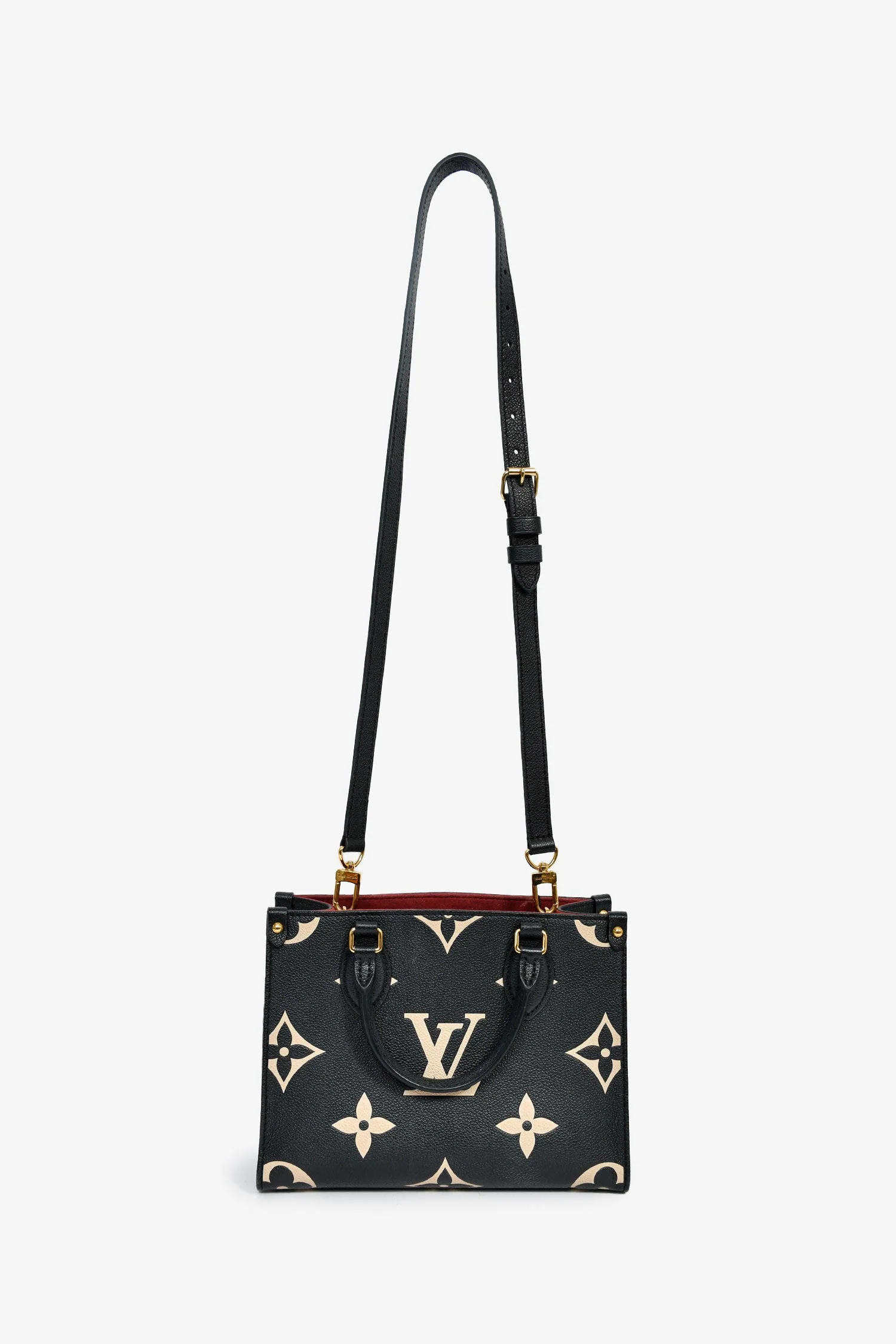 Louis Vuitton Black/Cream Leather Monogram Empreinte OnTheGo PM With Strap - Image 7