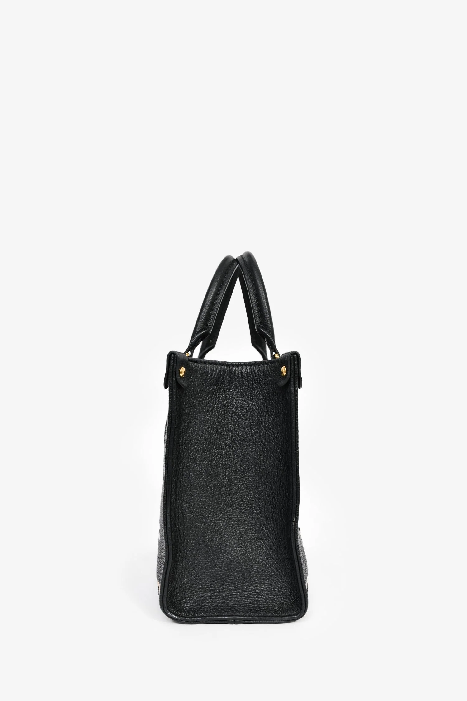 Louis Vuitton Black/Cream Monogram Bicolor Empreinte Leather 'On The Go' PM Bag With Strap - Image 3