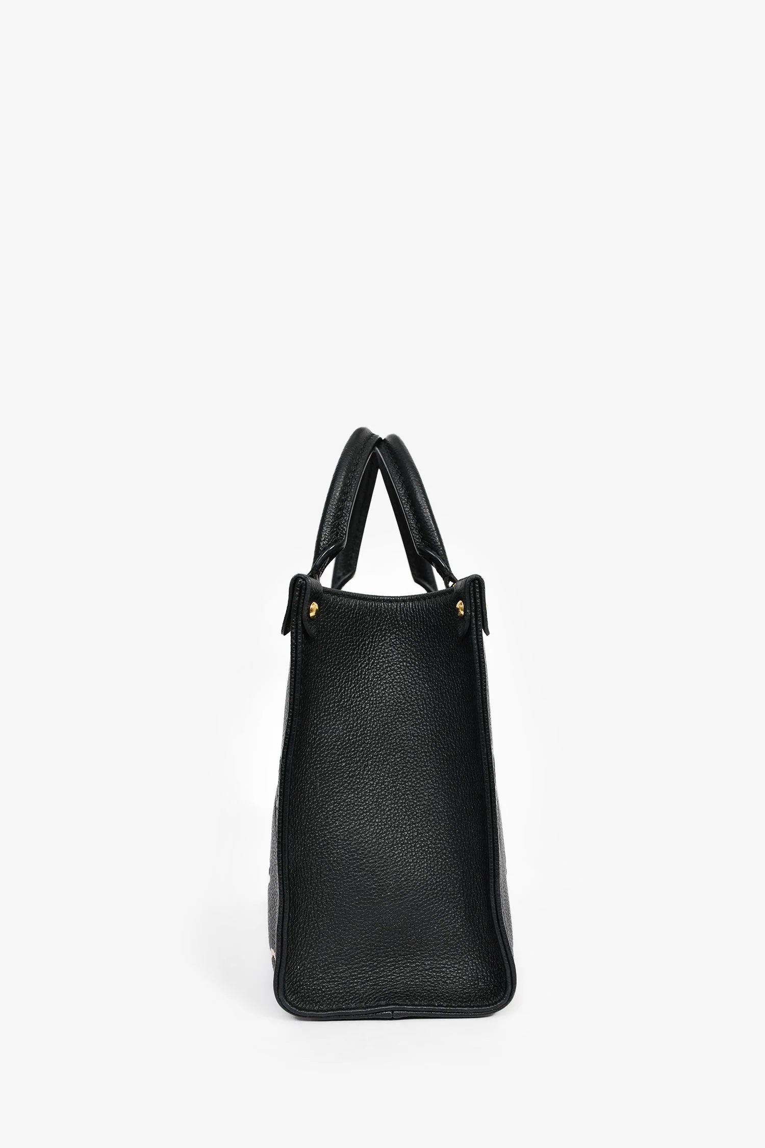 Louis Vuitton Black/Cream Monogram Bicolor Empreinte Leather 'On The Go' PM Bag With Strap - Image 4
