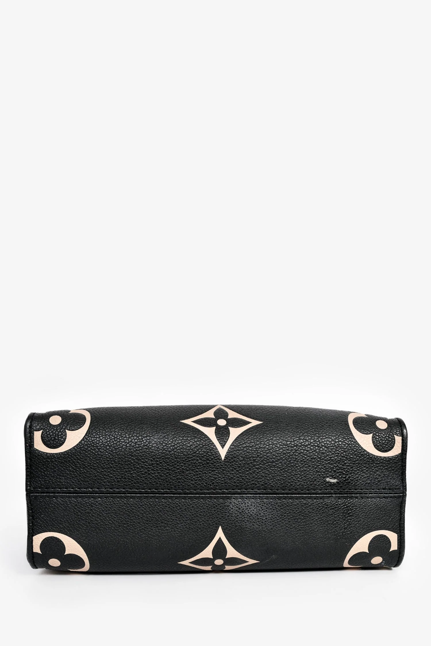 Louis Vuitton Black/Cream Monogram Bicolor Empreinte Leather 'On The Go' PM Bag With Strap - Image 5