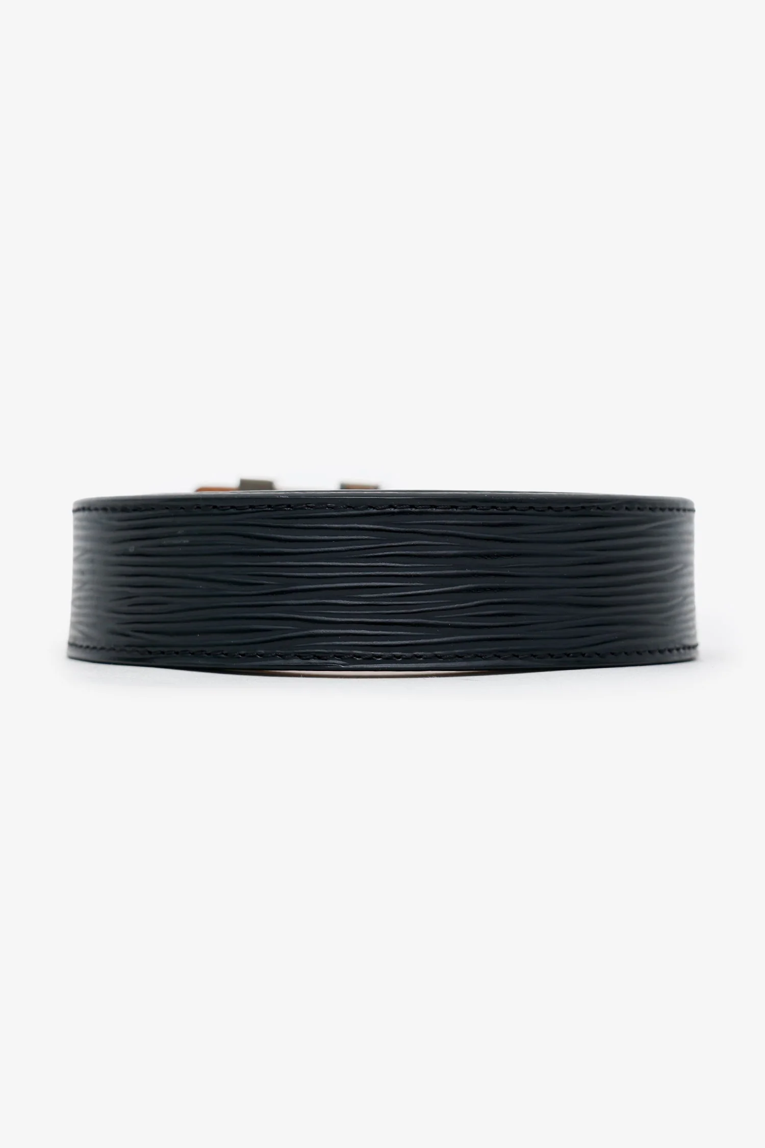 Louis Vuitton Black Epi Leather Logo Belt Size 85 - Image 3