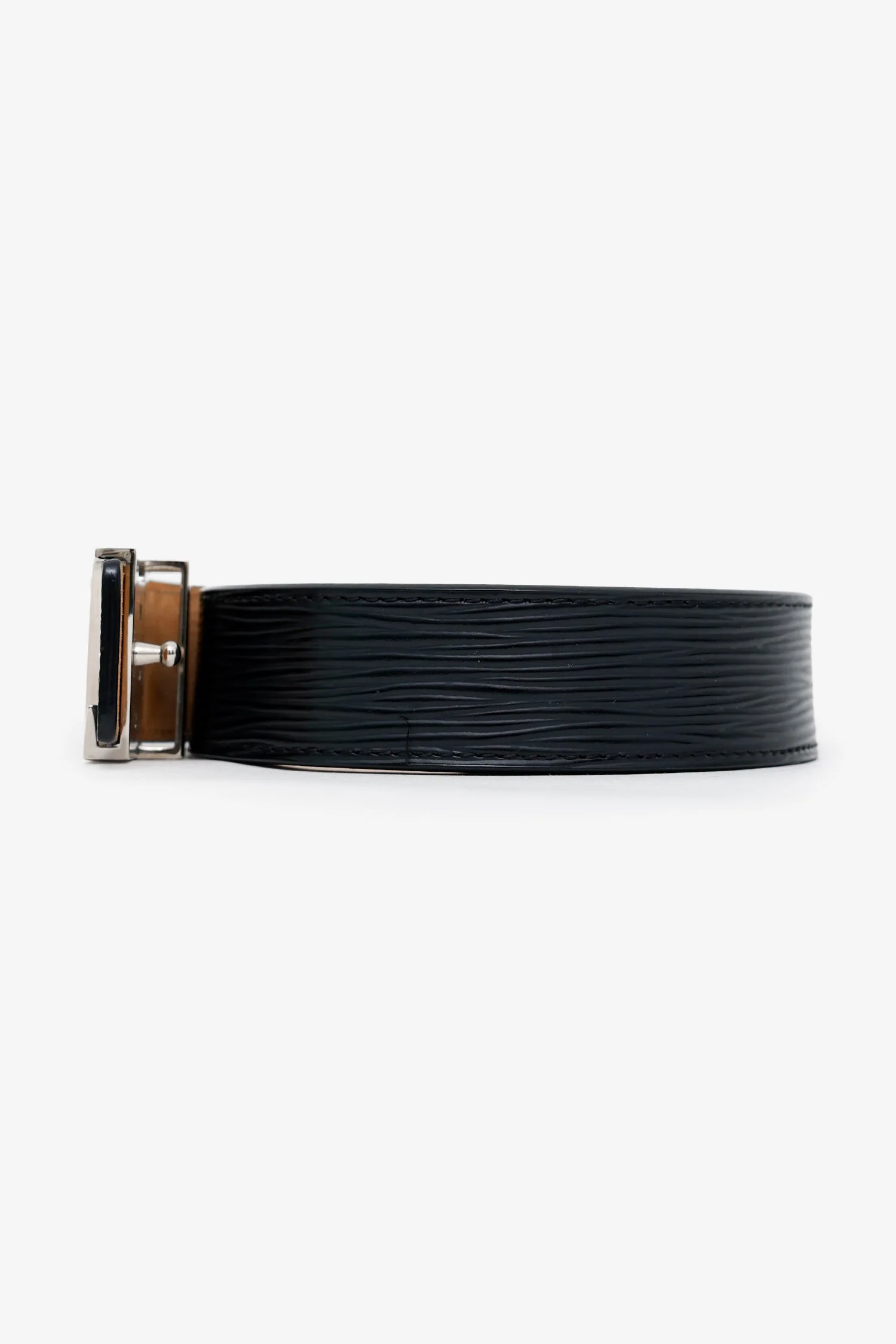 Louis Vuitton Black Epi Leather Logo Belt Size 85 - Image 4