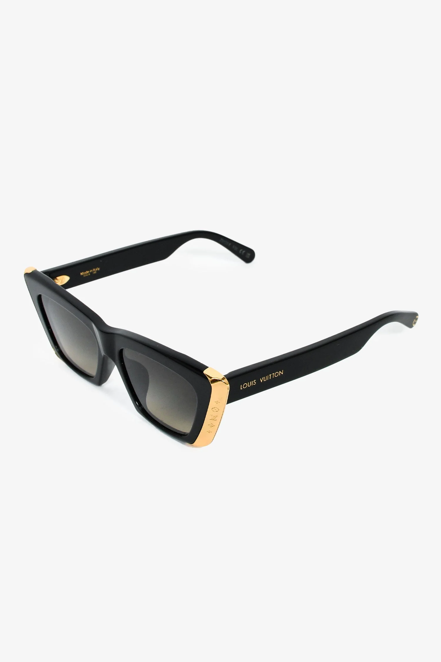 Louis Vuitton Black Gold Toned Logo Sunglasses - Image 2