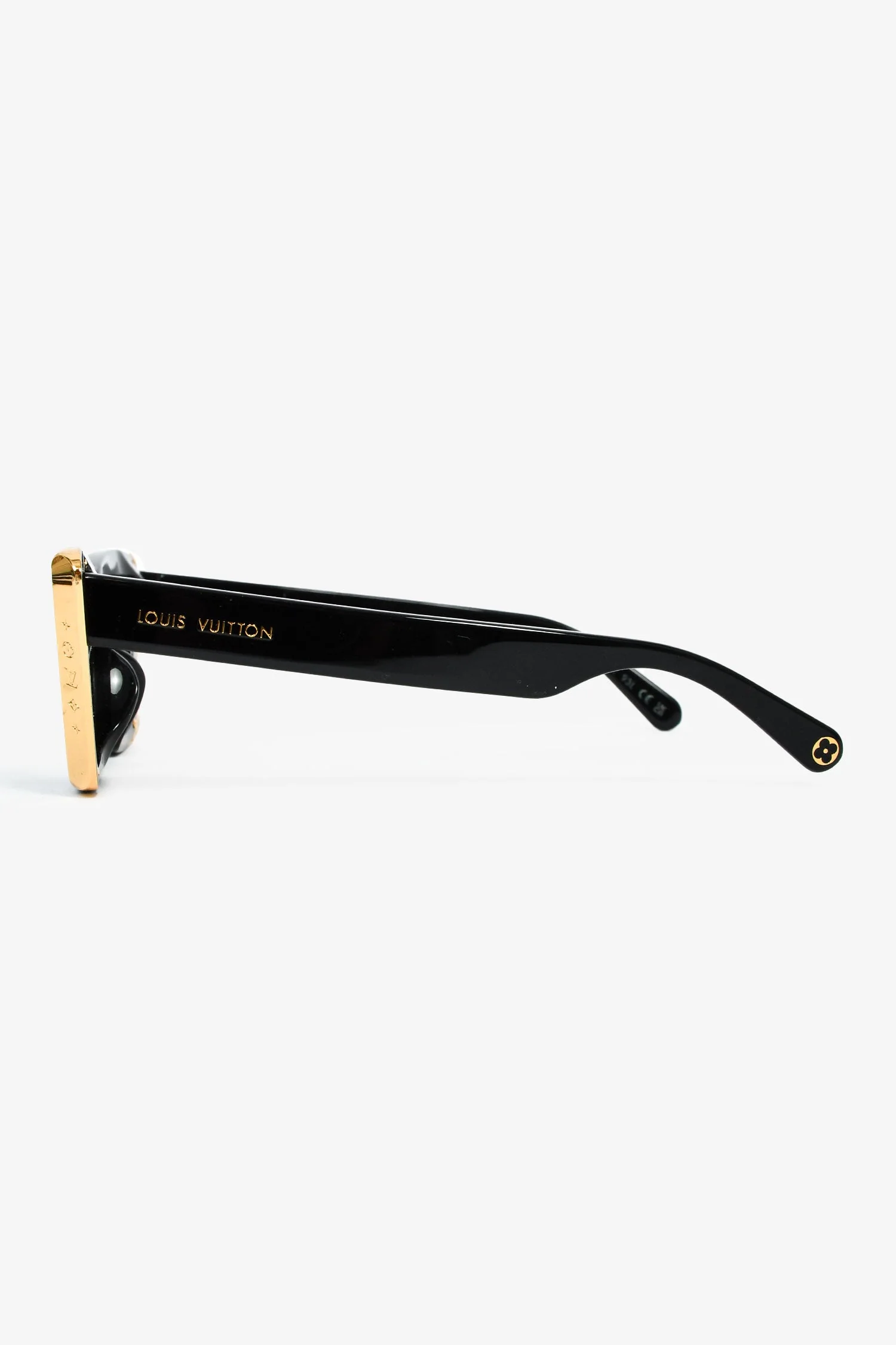 Louis Vuitton Black Gold Toned Logo Sunglasses - Image 3