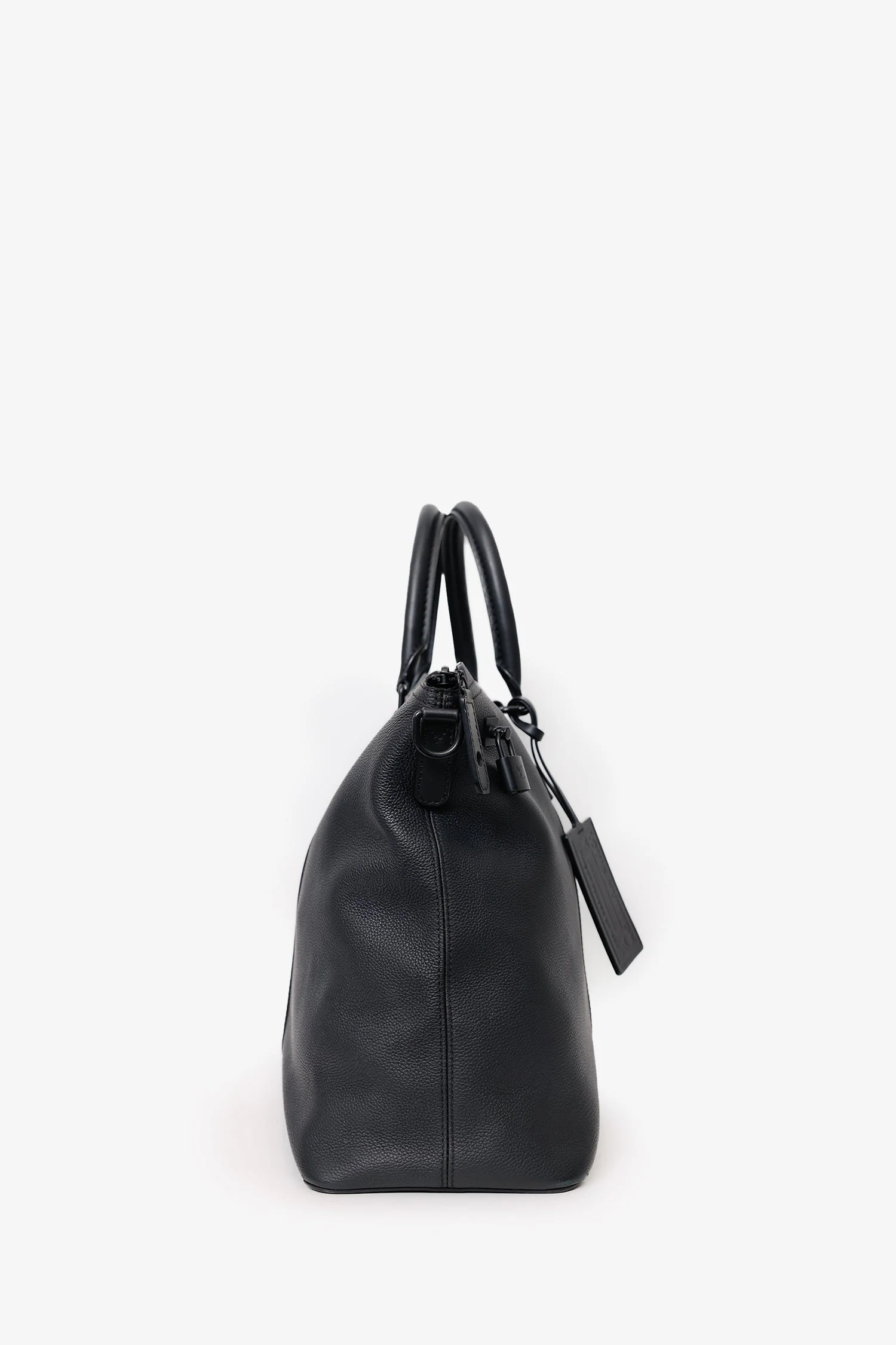 Louis Vuitton Black Grained Calfskin Aerogram LV Lock It Tote Bag With Strap - Image 3