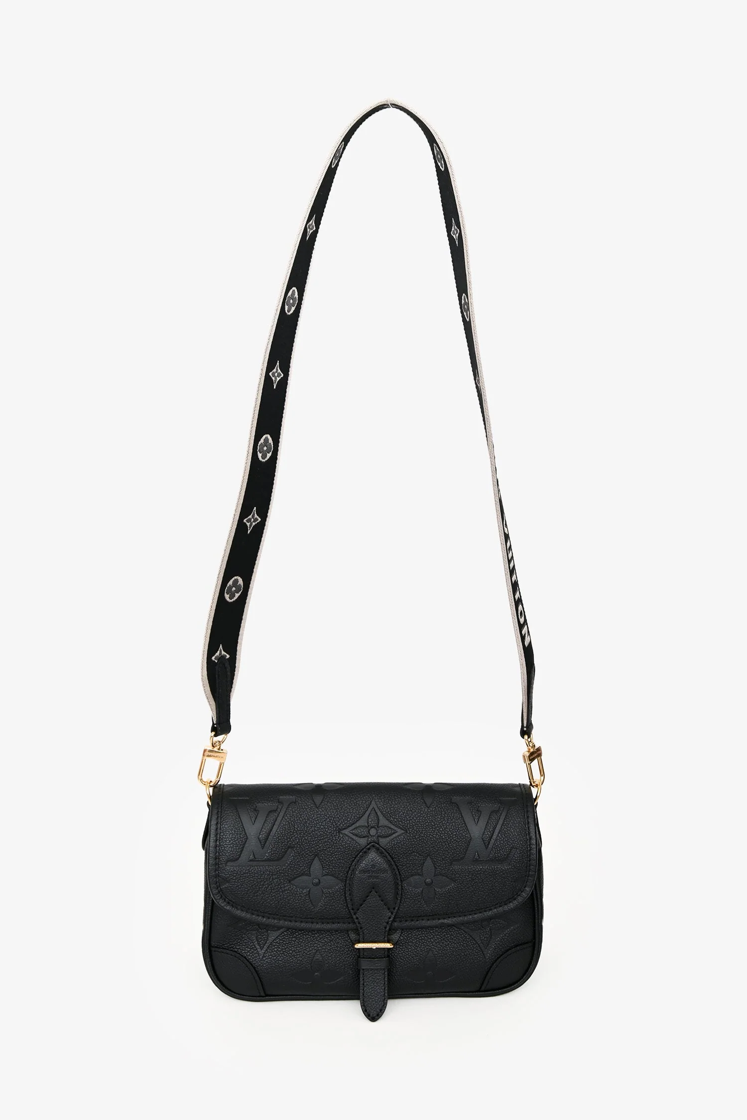 Louis Vuitton Black Leather Monogram Empreinte 'Diane' Crossbody Bag - Image 7