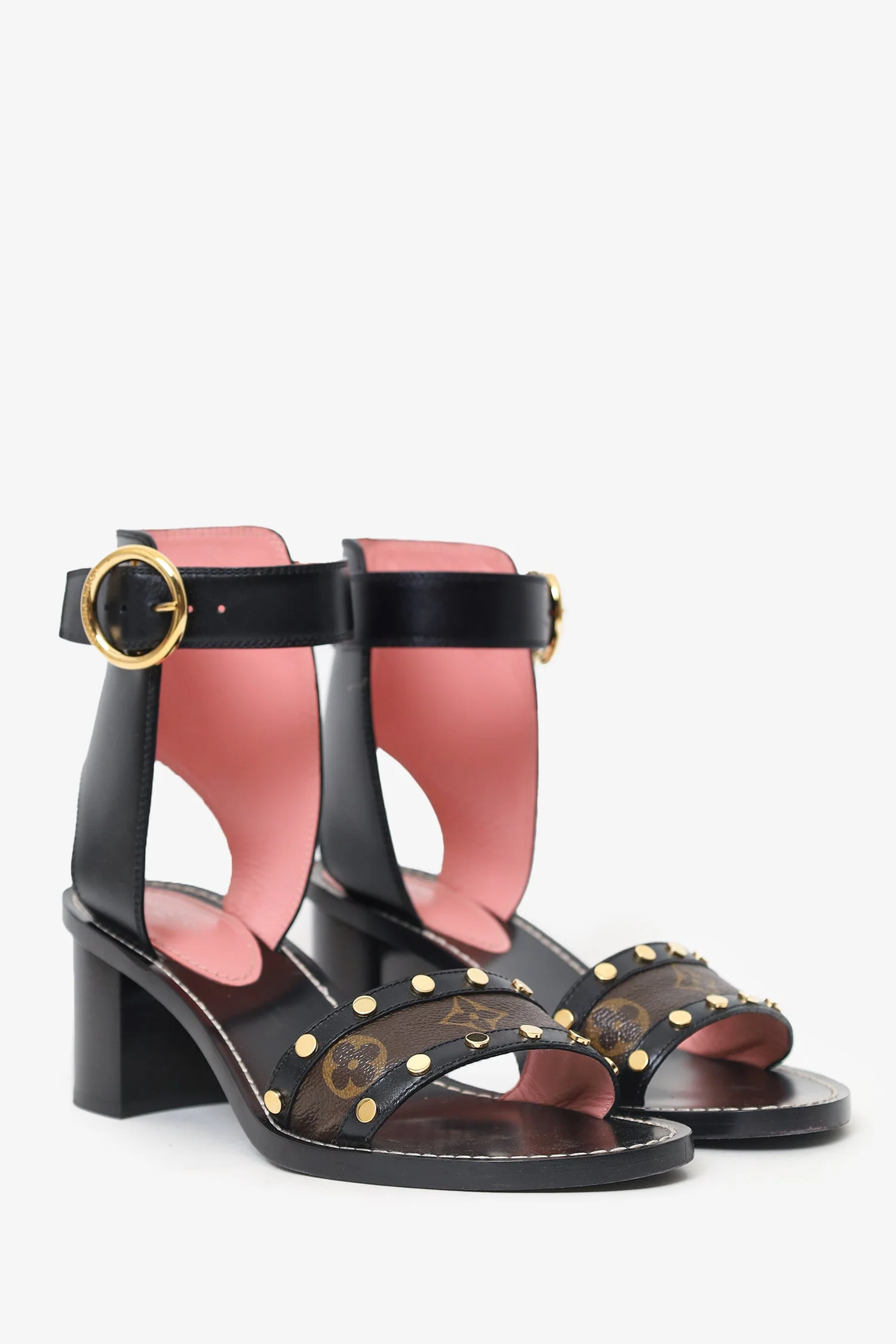Louis Vuitton Black Leather New Wave Bom Dia Flat Sandals Size 39 - Image 2