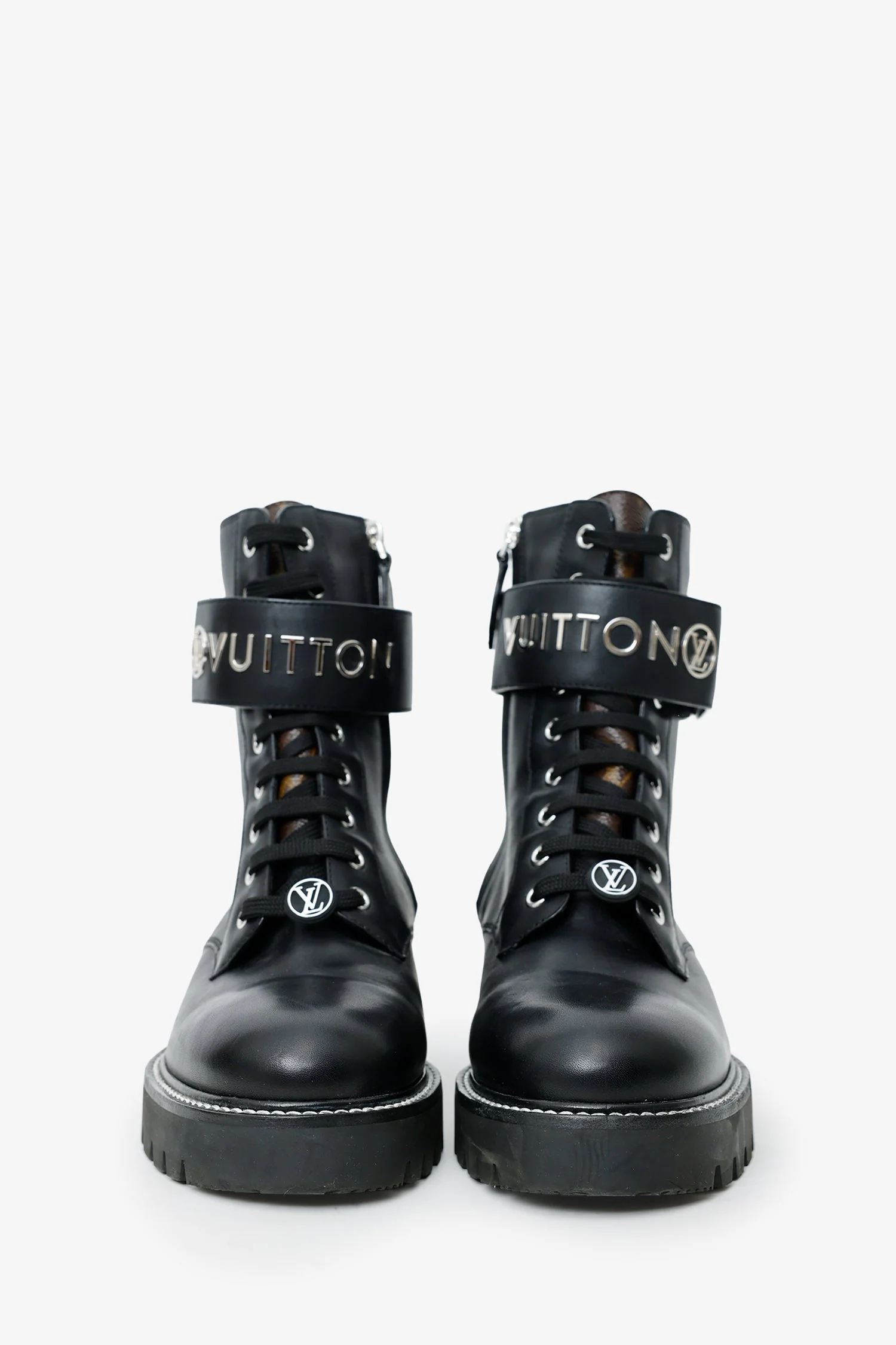 Louis Vuitton Black Leather Ranger Ankle Length Boots Size 37 - Image 3