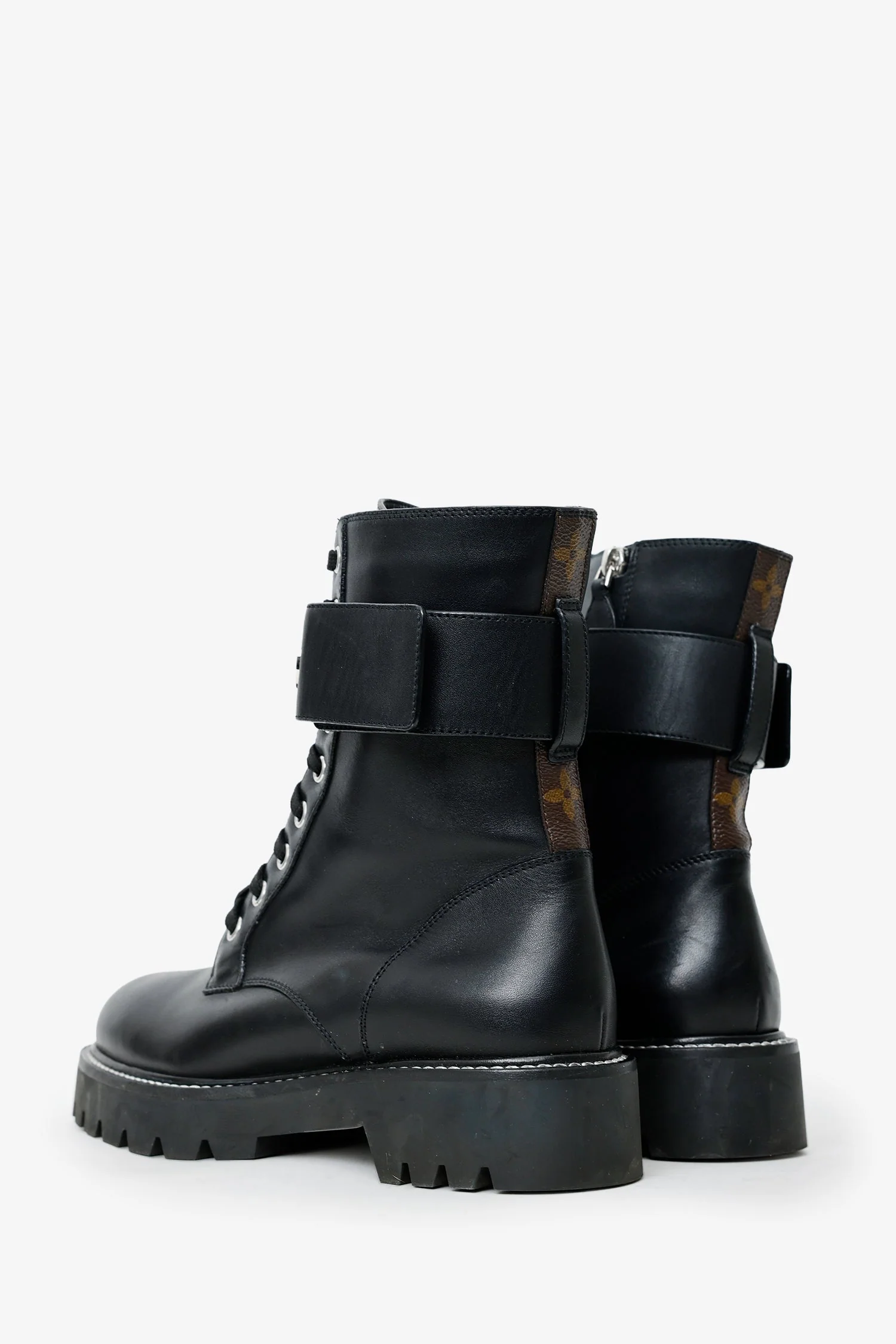 Louis Vuitton Black Leather Ranger Ankle Length Boots Size 37 - Image 4