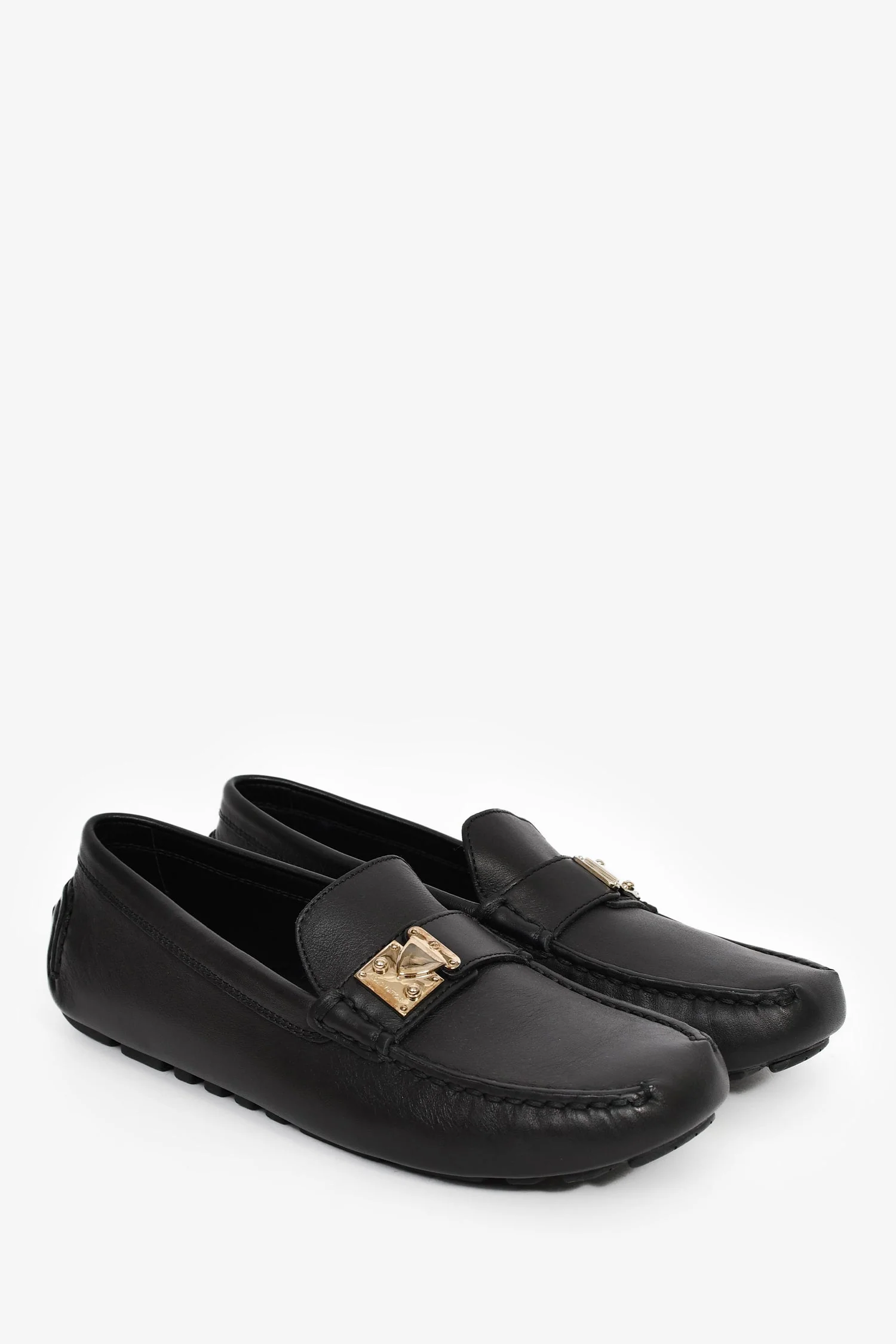 Louis Vuitton Black Leather S-Lock Driving Loafer Size 37 - Image 2