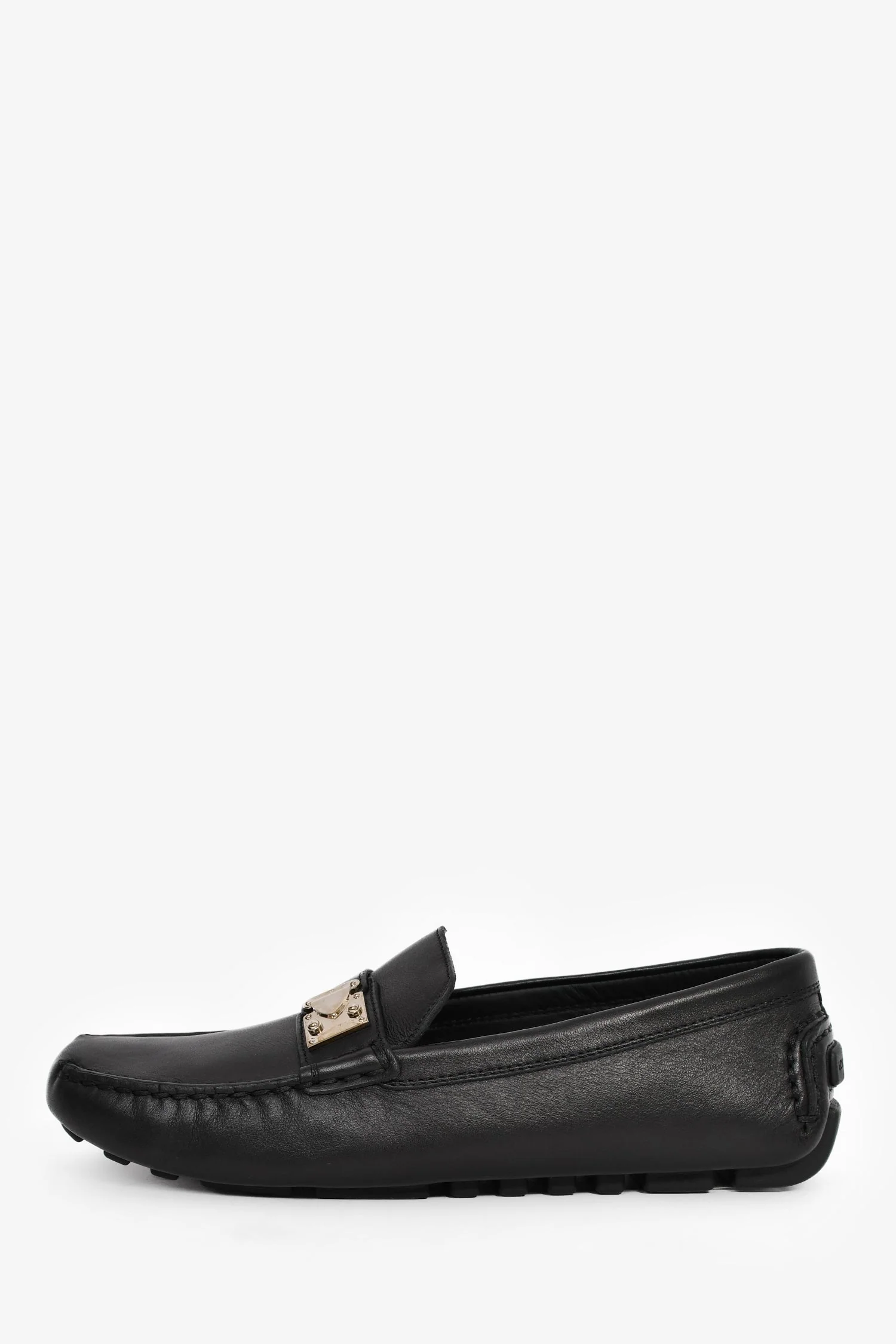 Louis Vuitton Black Leather S-Lock Driving Loafer Size 37 - Image 4