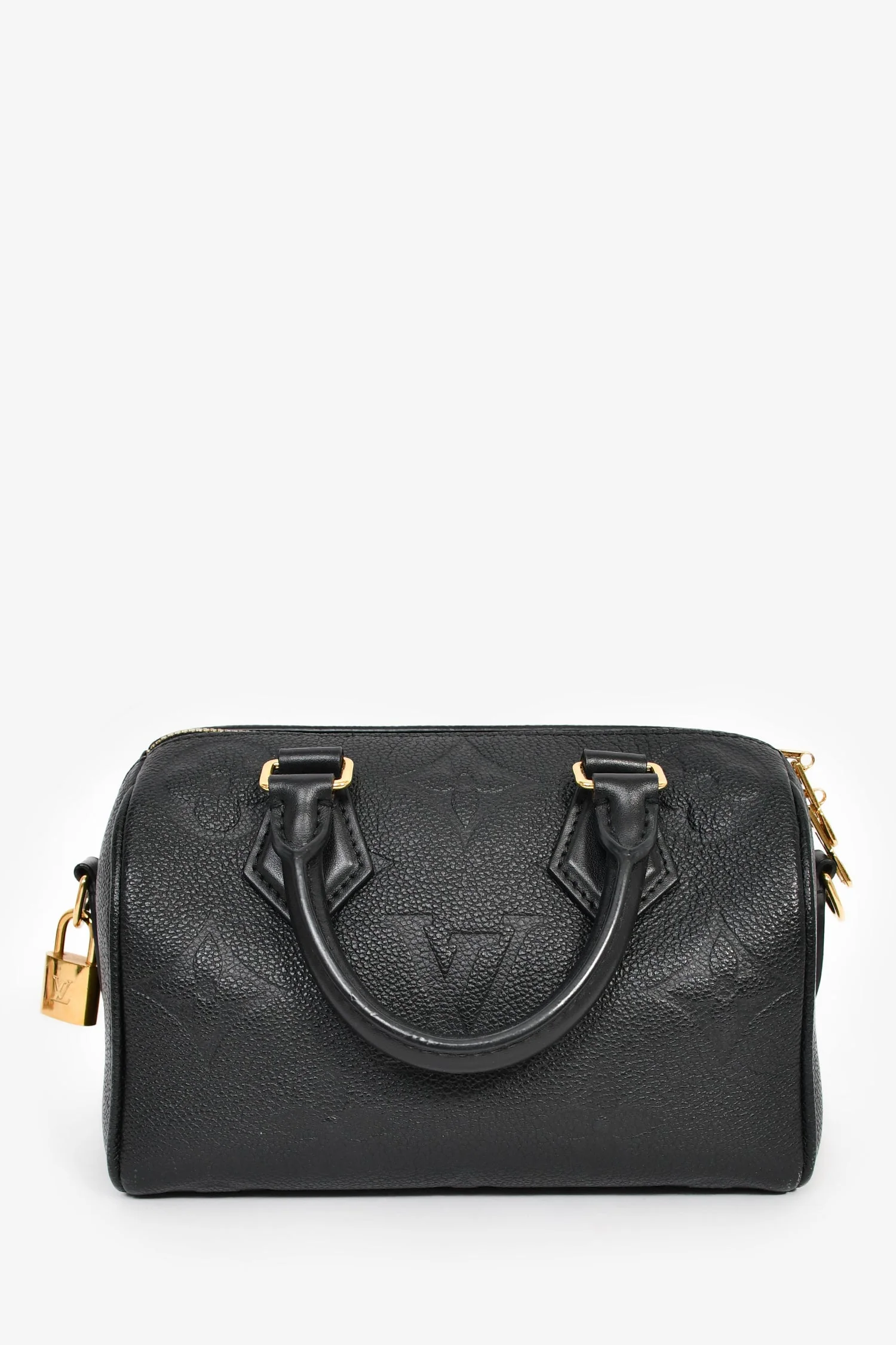 Louis Vuitton Black Monogram Empreinte Leather 'Speedy Bandoulière' 20 Bag with Strap - Image 2
