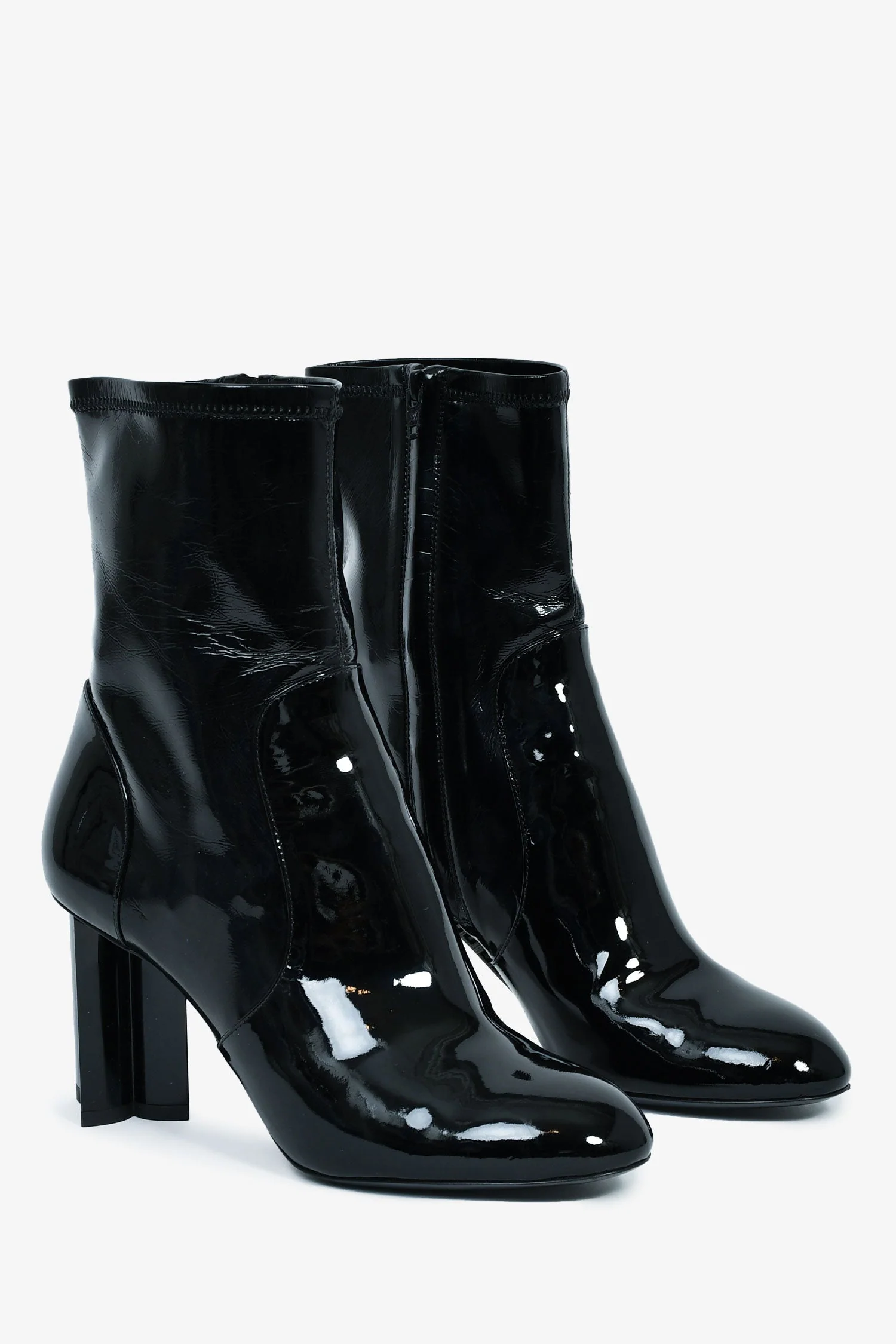 Louis Vuitton Black Patent Leather Heeled Boots Size 36 - Image 2