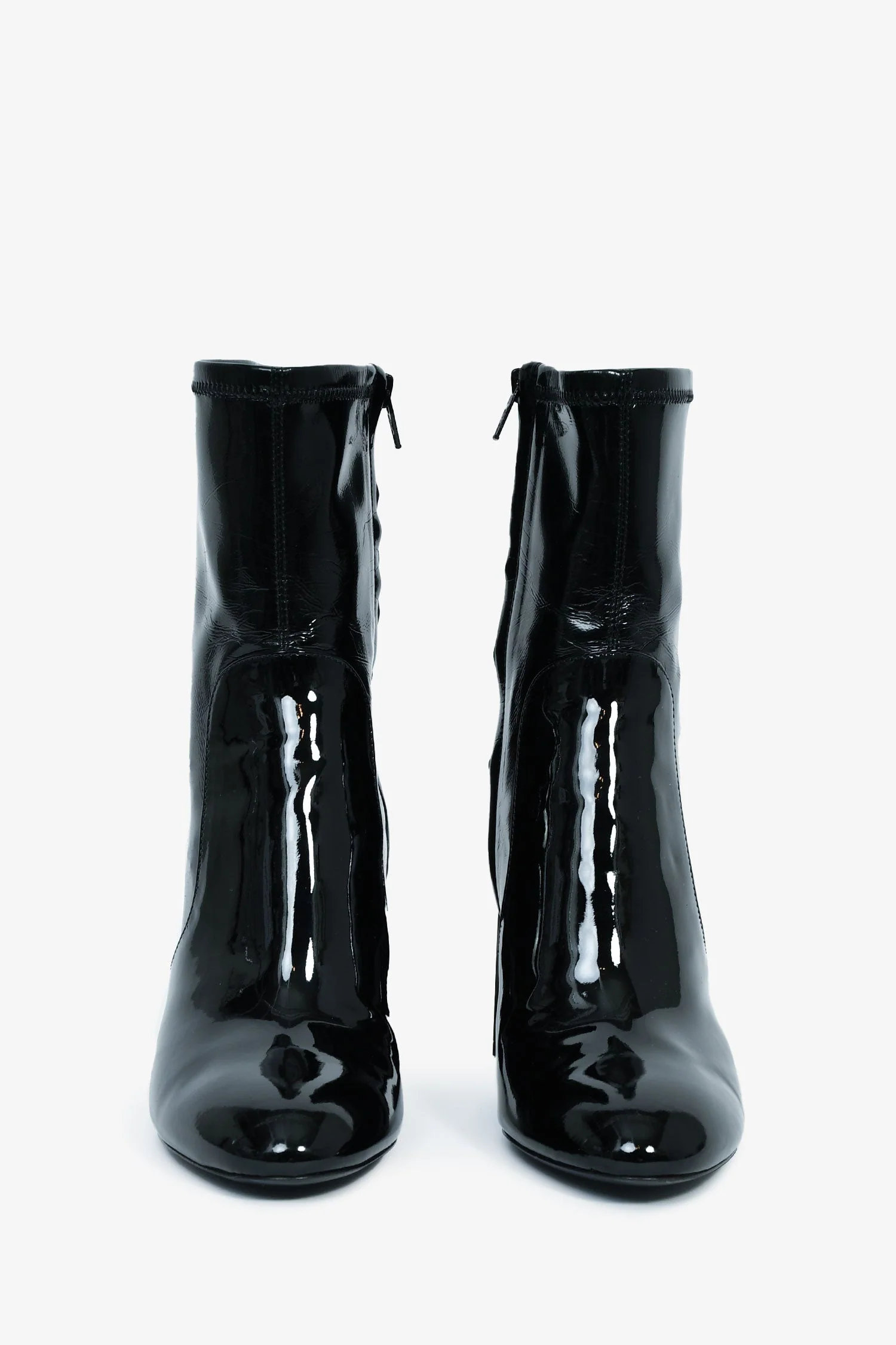 Louis Vuitton Black Patent Leather Heeled Boots Size 36 - Image 3