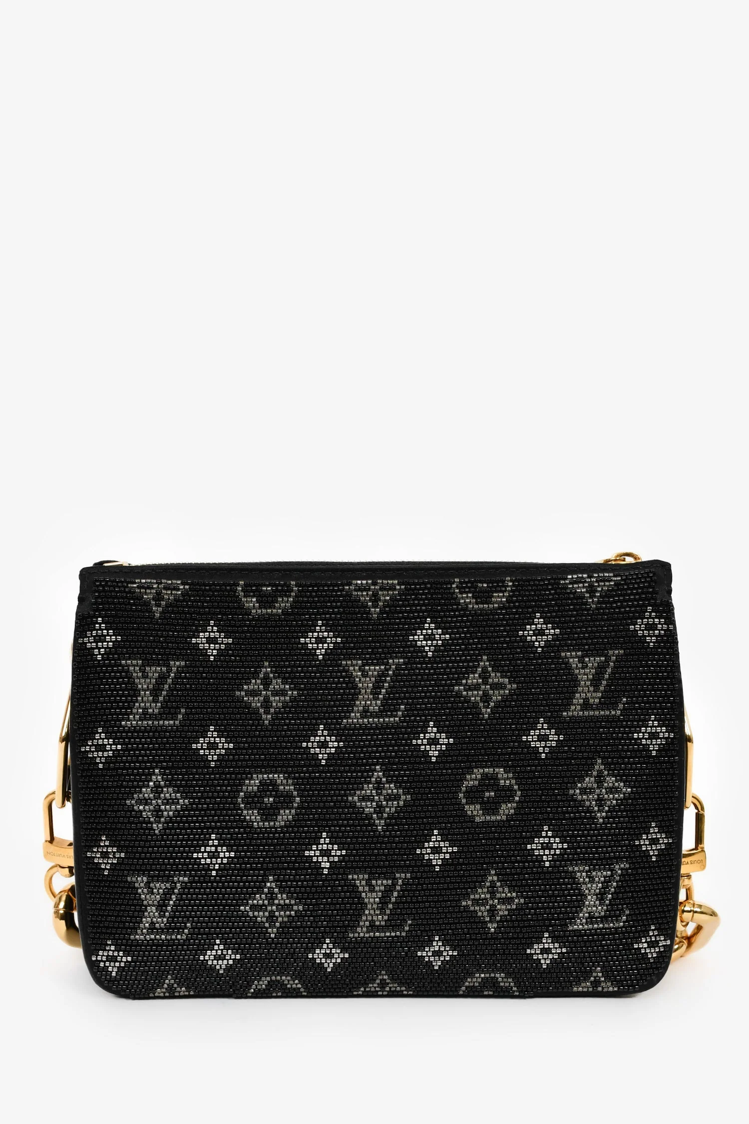 Louis Vuitton Black Satin Beaded Embroidered Monogram Coussin BB - Image 2