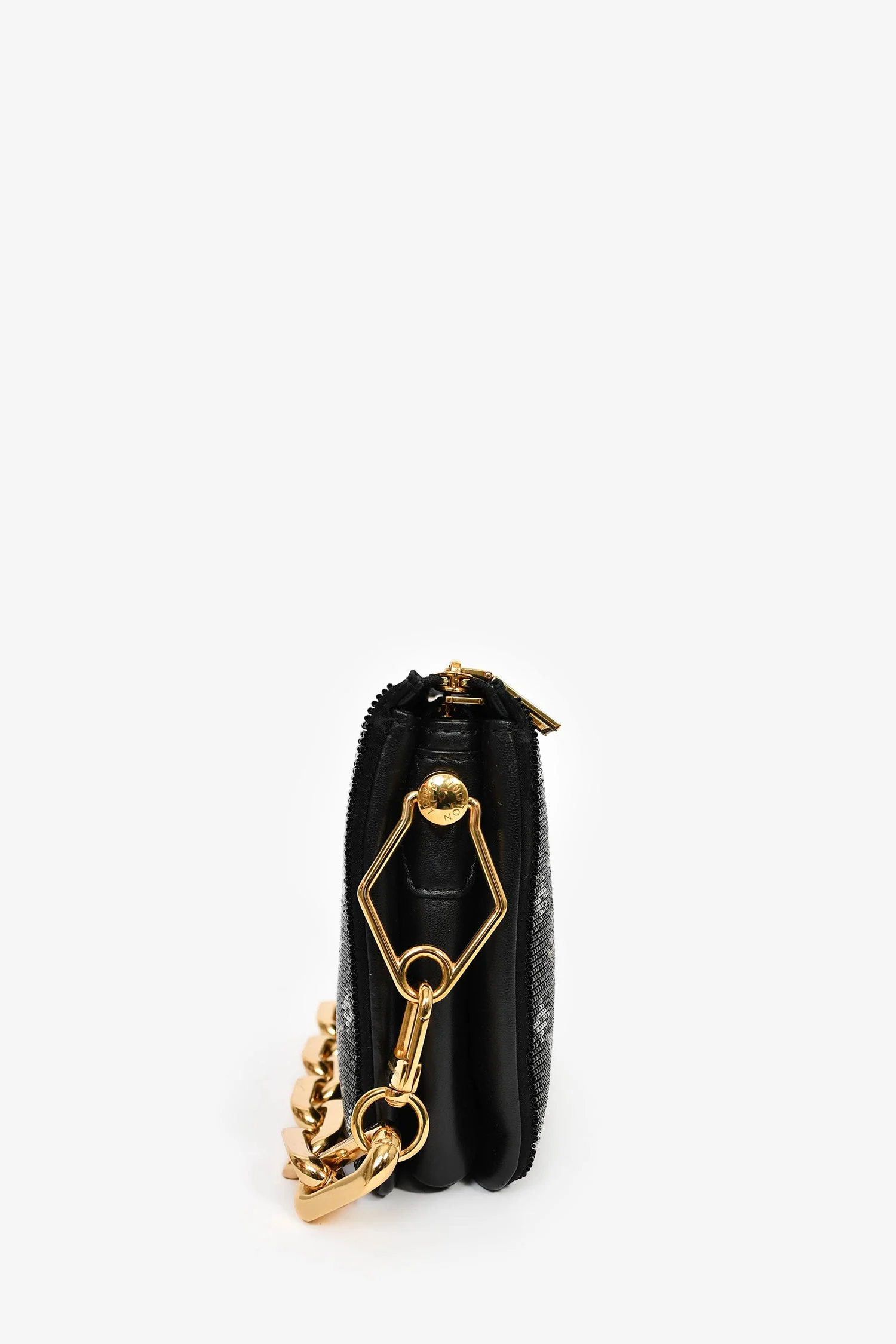 Louis Vuitton Black Satin Beaded Embroidered Monogram Coussin BB - Image 3