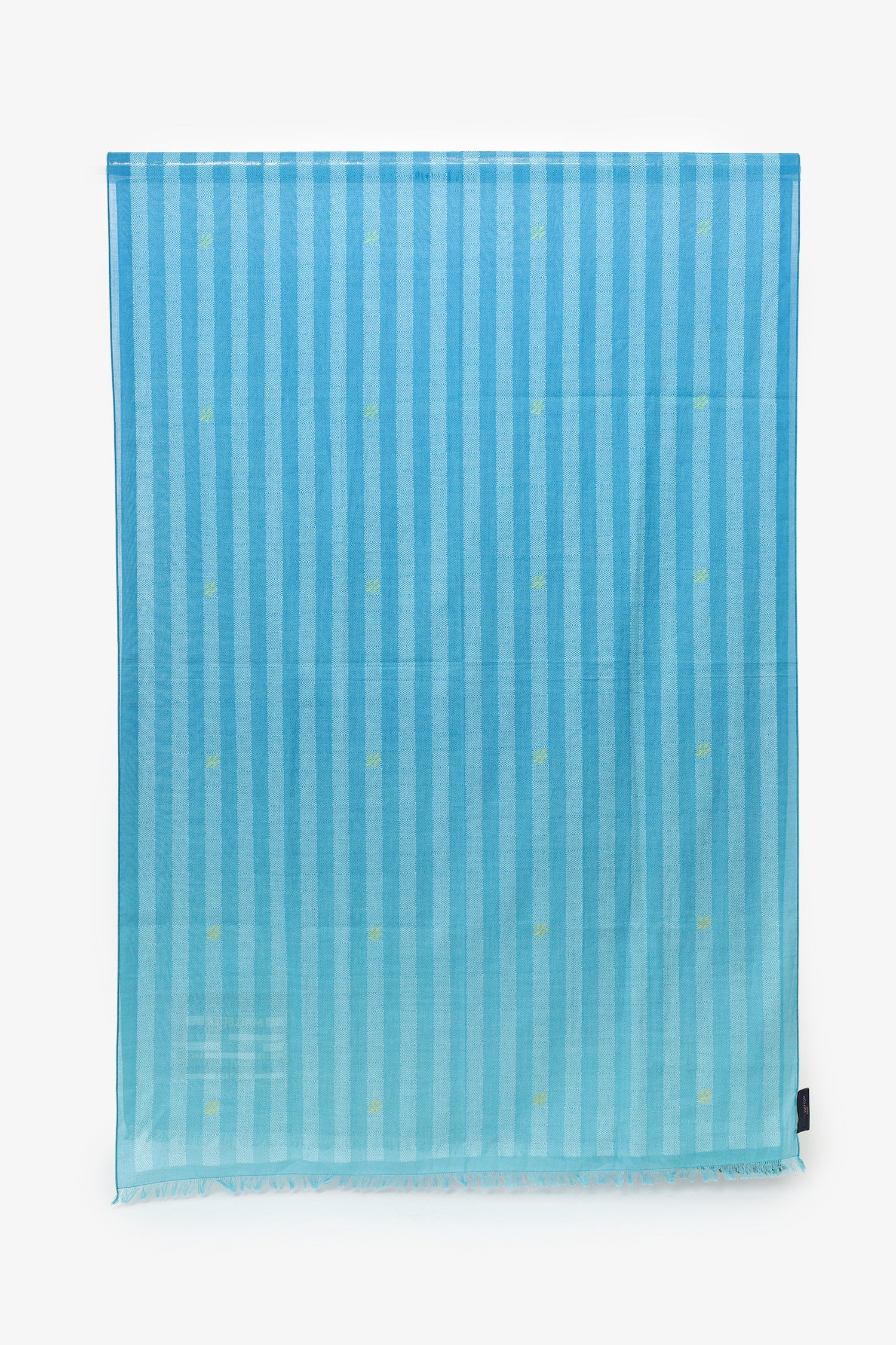 Louis Vuitton Blue Cotton Damier Stripes Scarf - Image 3