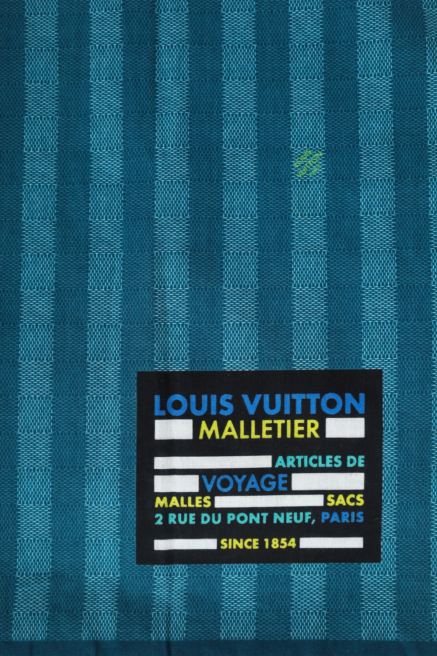 Louis Vuitton Blue Cotton Damier Stripes Scarf - Image 5