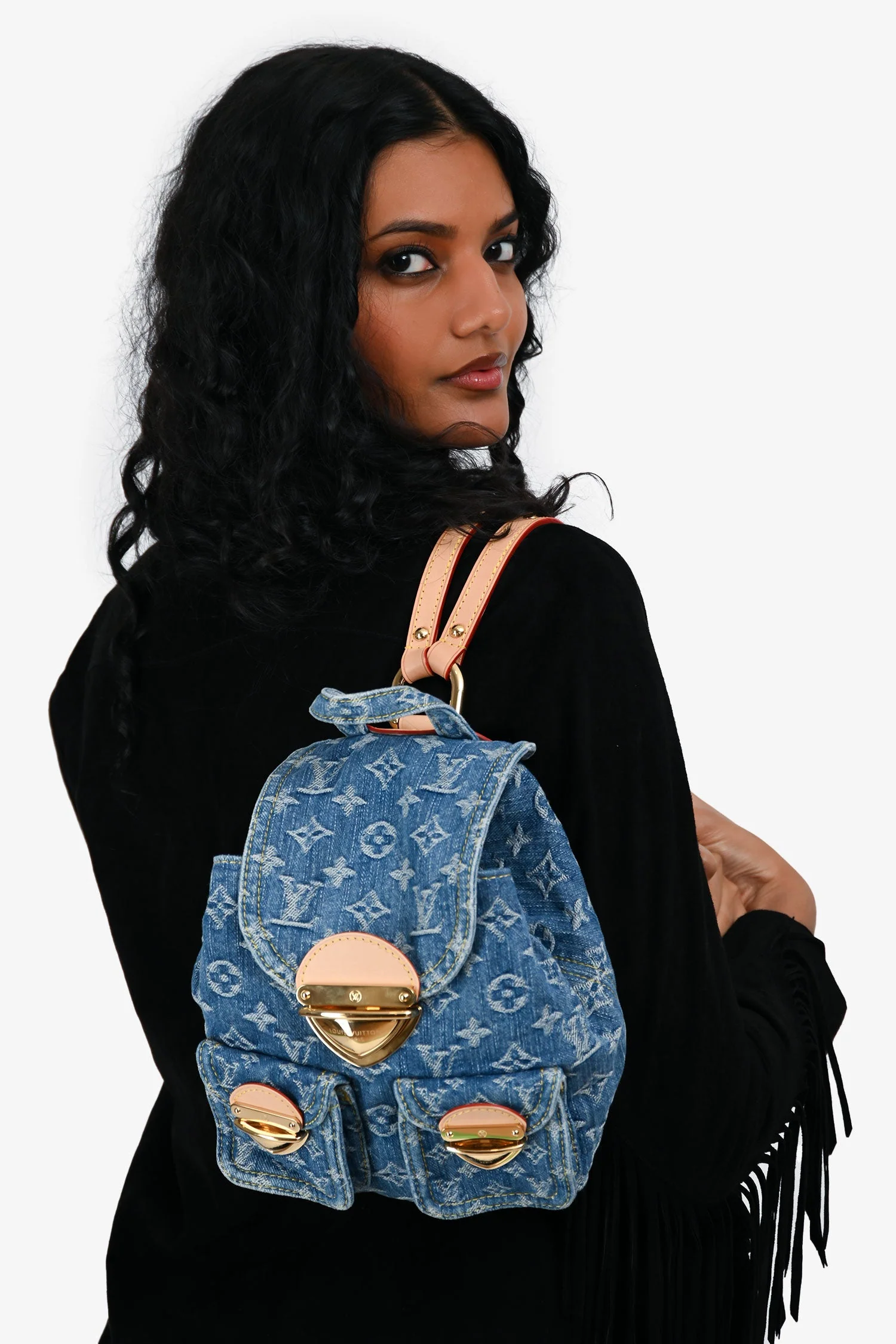 Louis Vuitton Blue Denim Monogram Mini Venice Backpack - Image 2