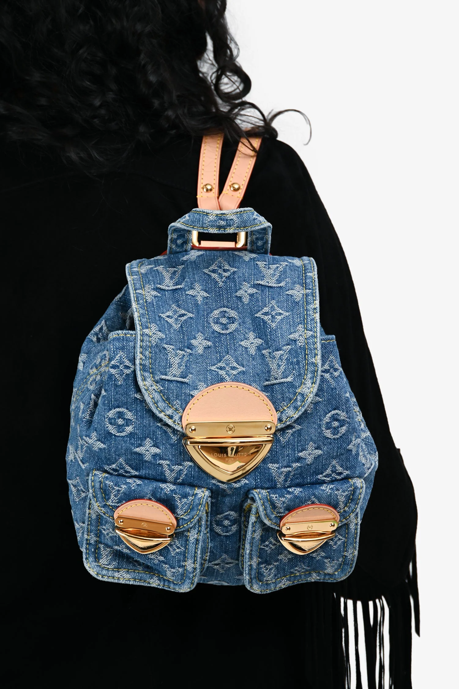 Louis Vuitton Blue Denim Monogram Mini Venice Backpack - Image 3