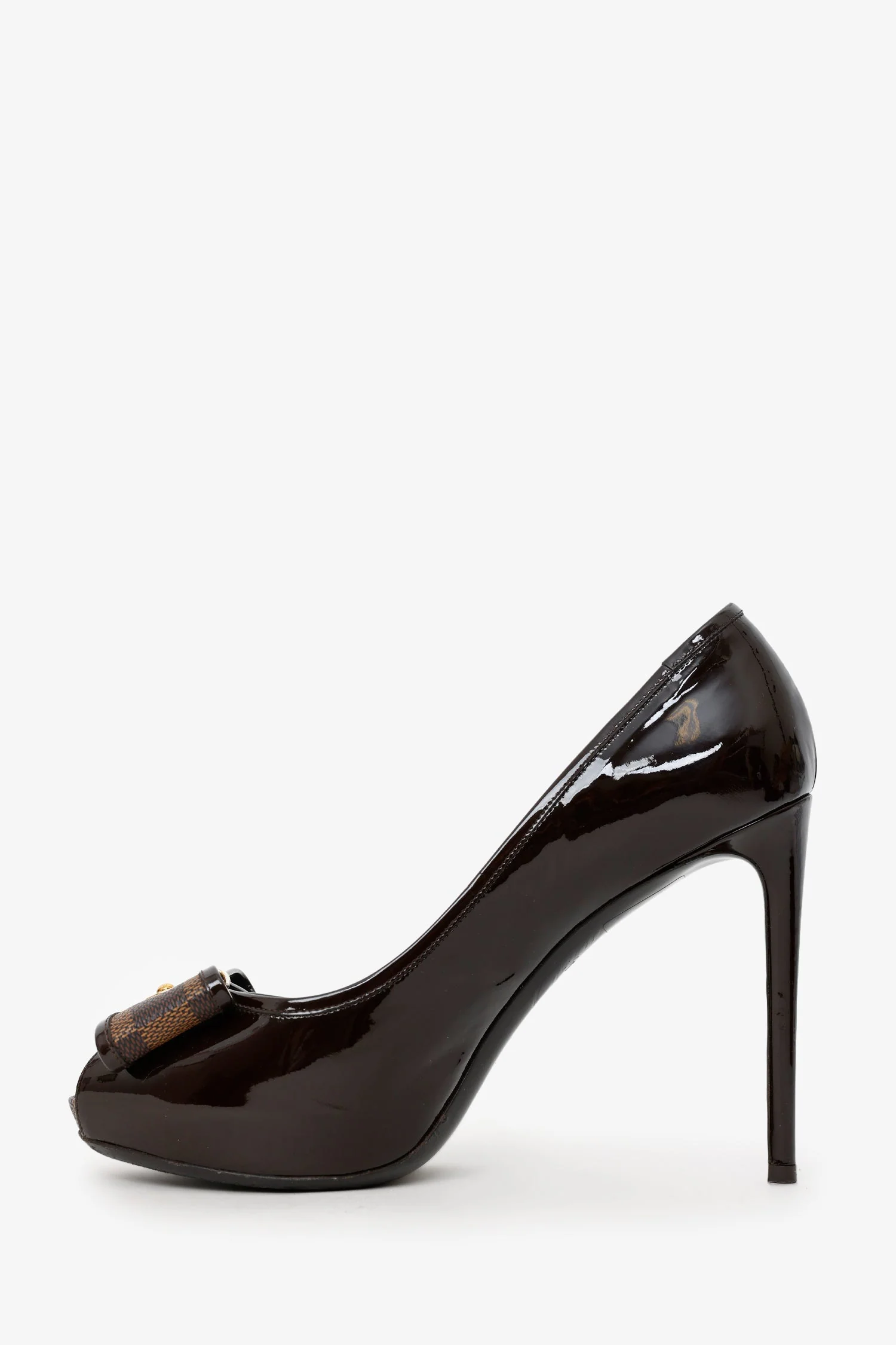 Louis Vuitton Brown Leather Open Toe Heels Size 40 - Image 4