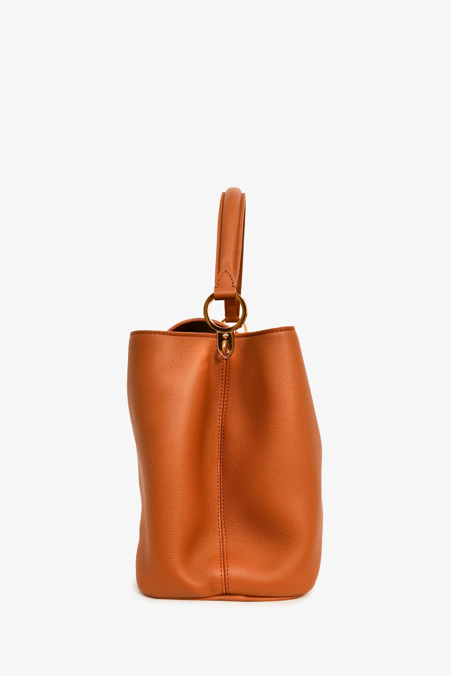 Louis Vuitton Brown Smooth Leather Souple Capucines GM with Strap - Image 3