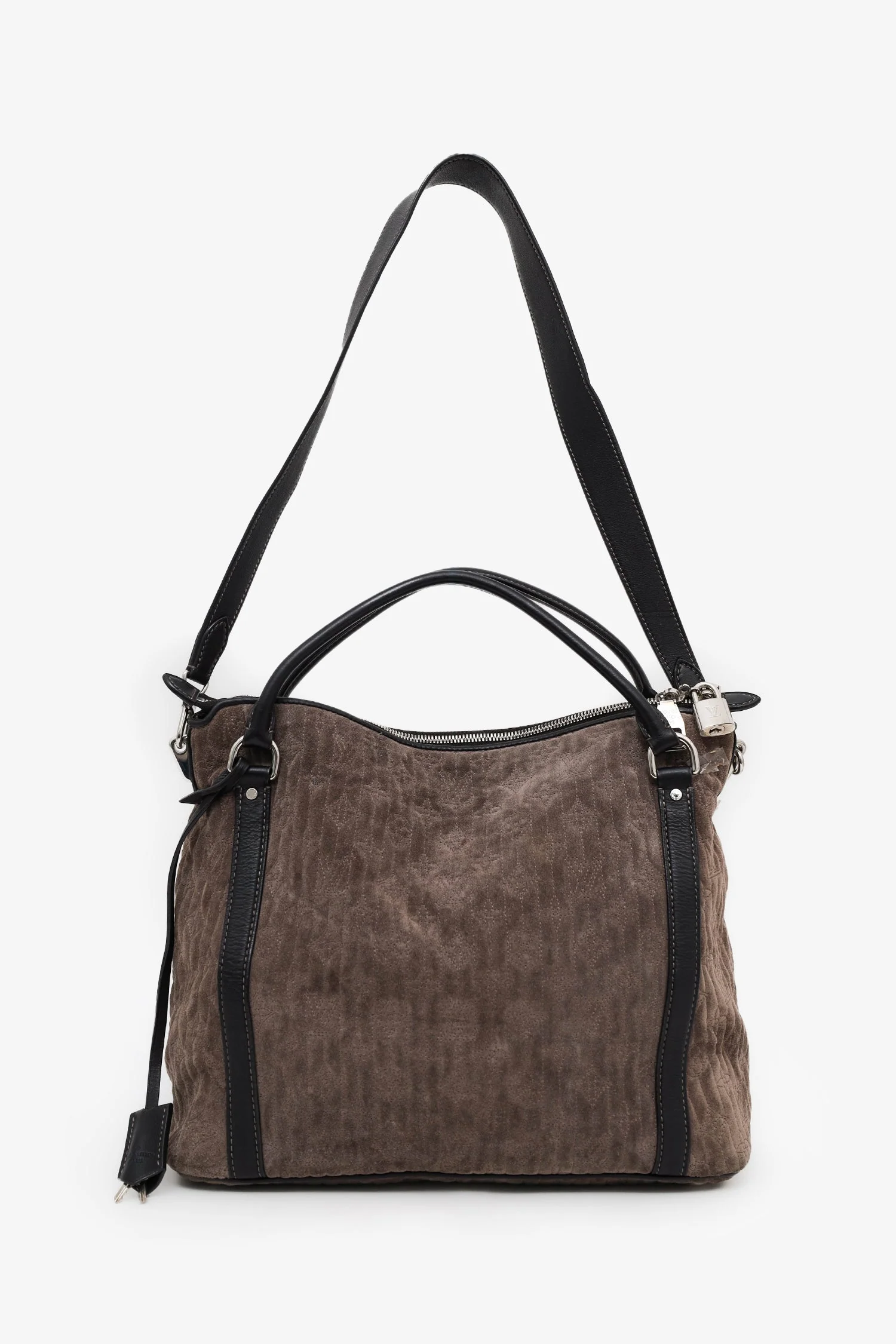Louis Vuitton Brown Suede LV Monogram Antheia Ixia PM With Strap - Image 7
