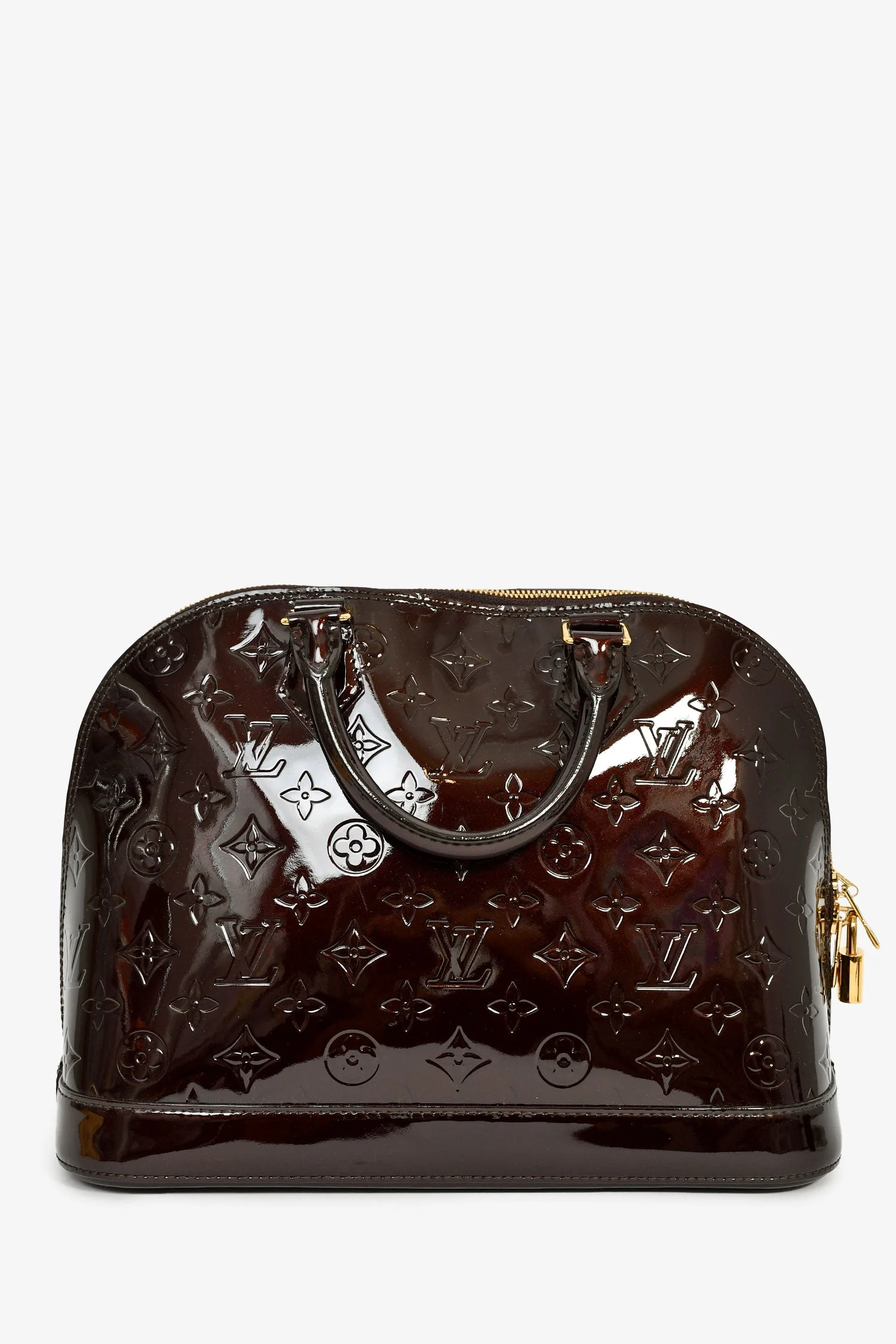 Louis Vuitton Burgundy Amarante Vernis Alma PM Top Handle - Image 2