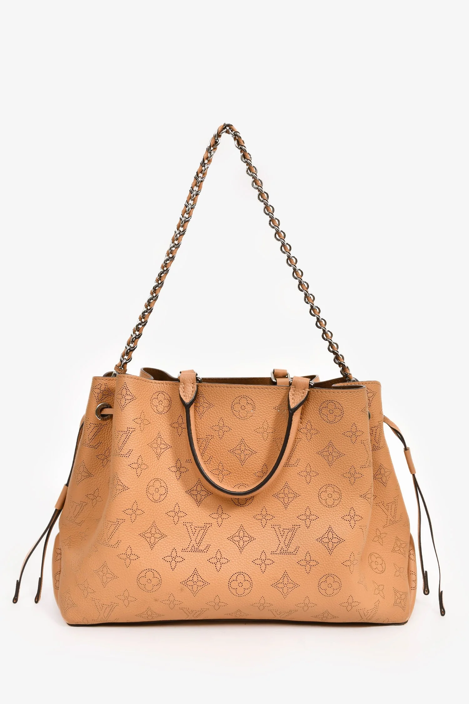 Louis Vuitton Camel Mahina Leather 'Bella' 3-Way Tote - Image 7