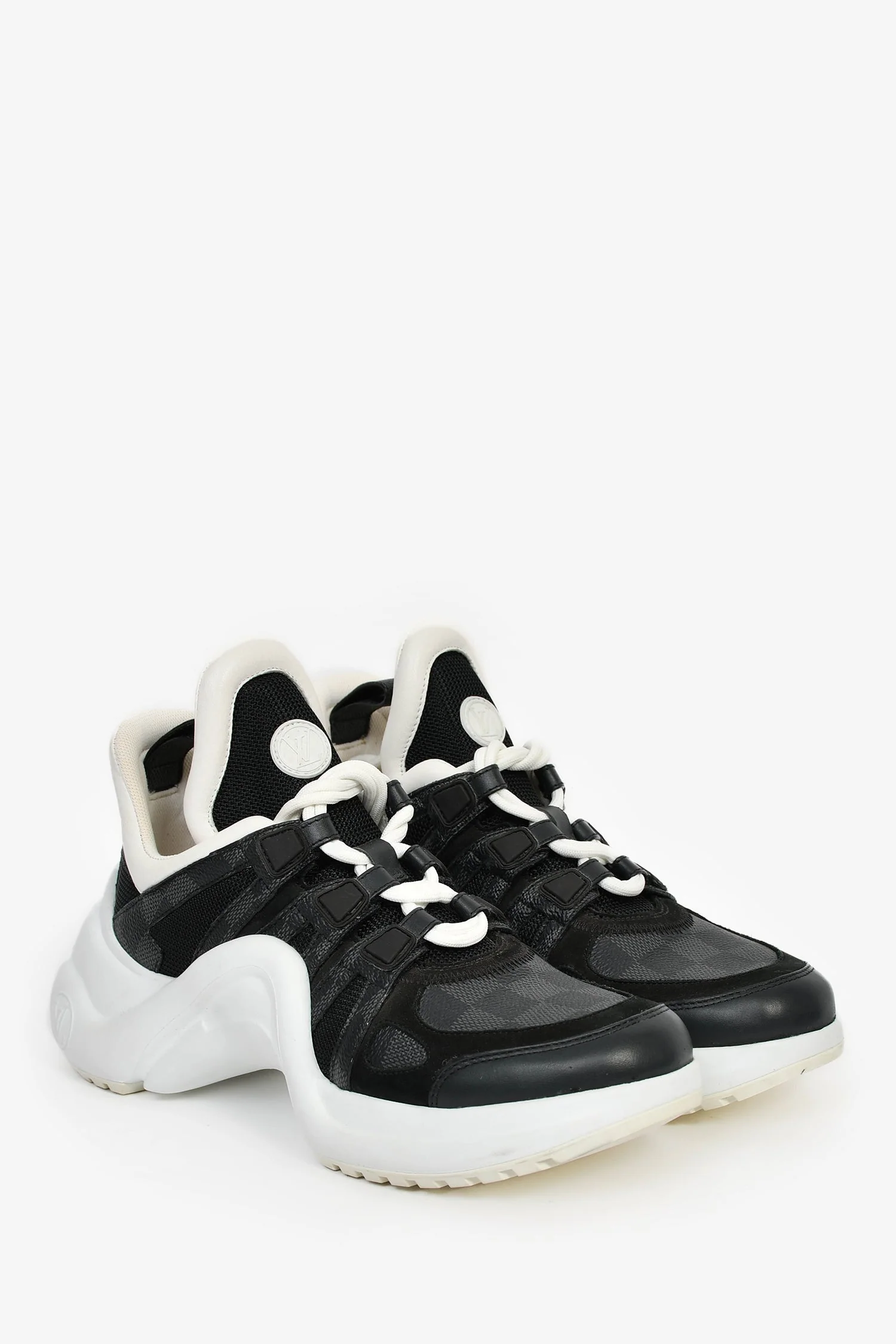 Louis Vuitton Graphite Damier 'Archlight' Sneakers Size 38 - Image 2